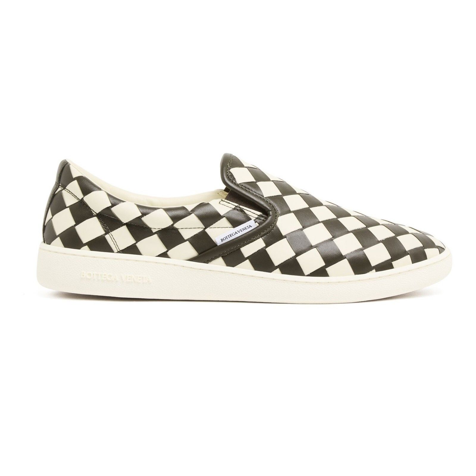 BOTTEGA VENETA Sawyer Sea Salt/Kaki Leather Sneakers New And