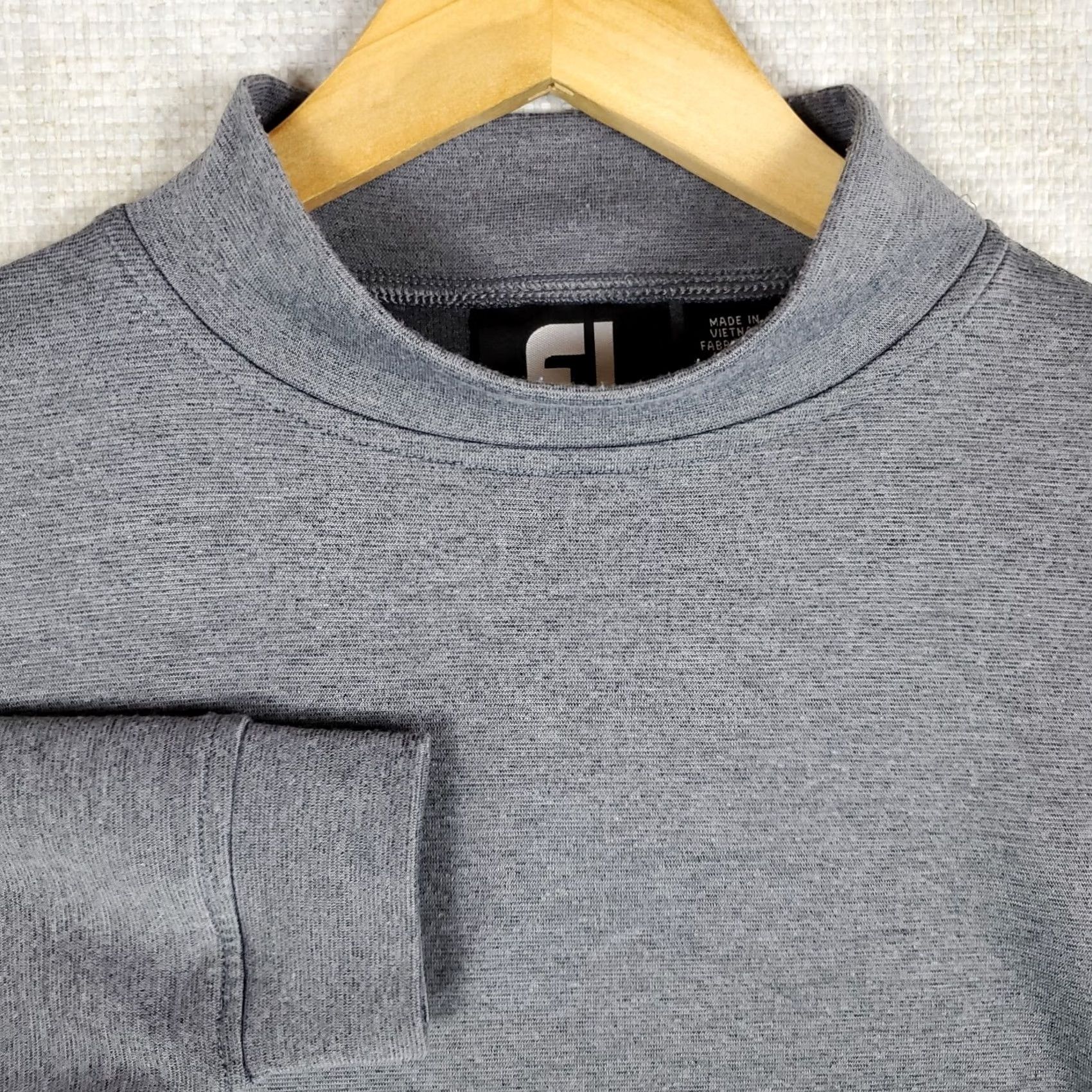 Footjoy FootJoy Mens Long Sleeve Mock Neck Performance Golf Shirt Gray Size US L / EU 52-54 / 3 - 2 Thumbnail