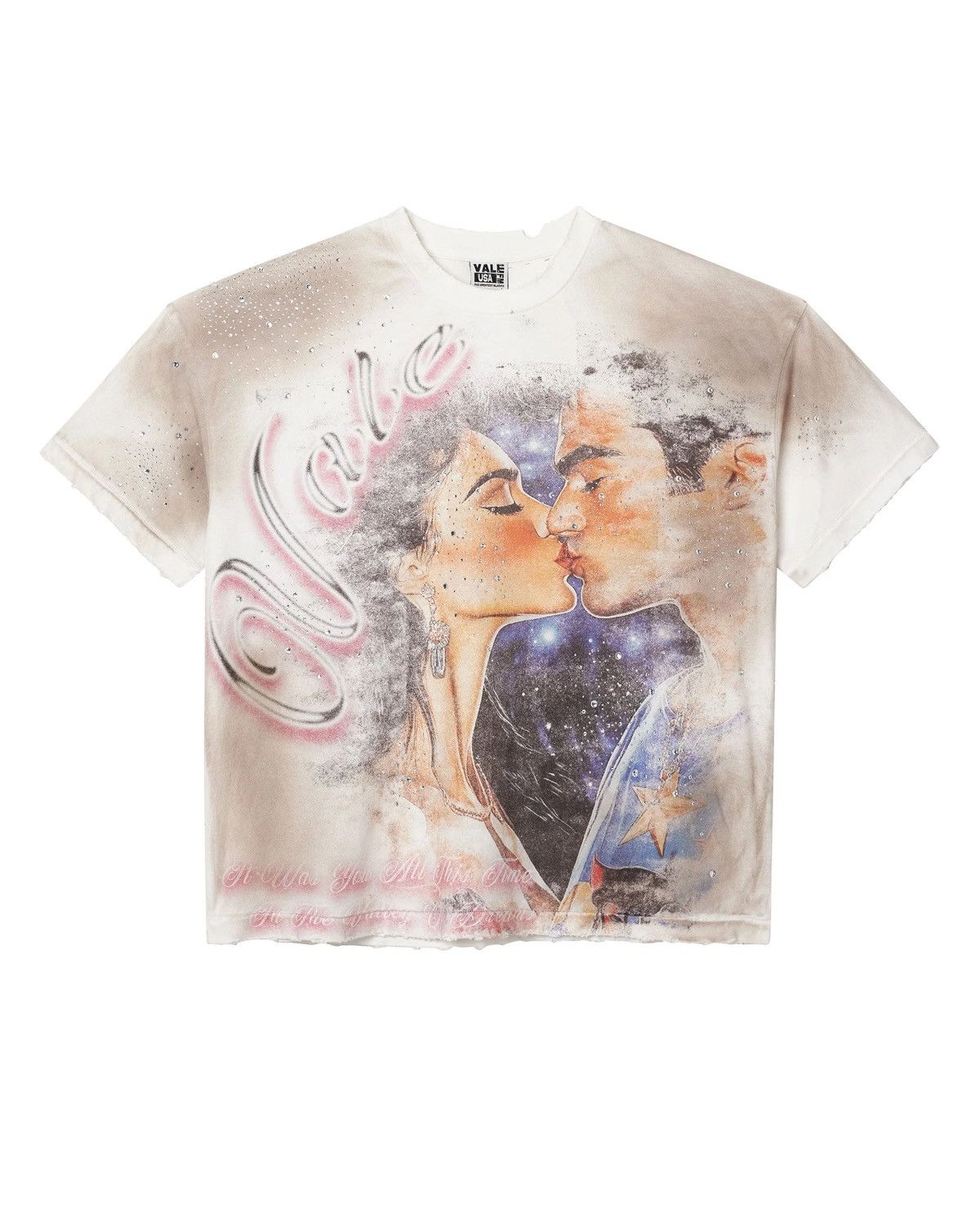 Vale Vale Forever Fated Yours Bling Tee White Valley Dreams Size US L / EU 52-54 / 3 - 13 Thumbnail