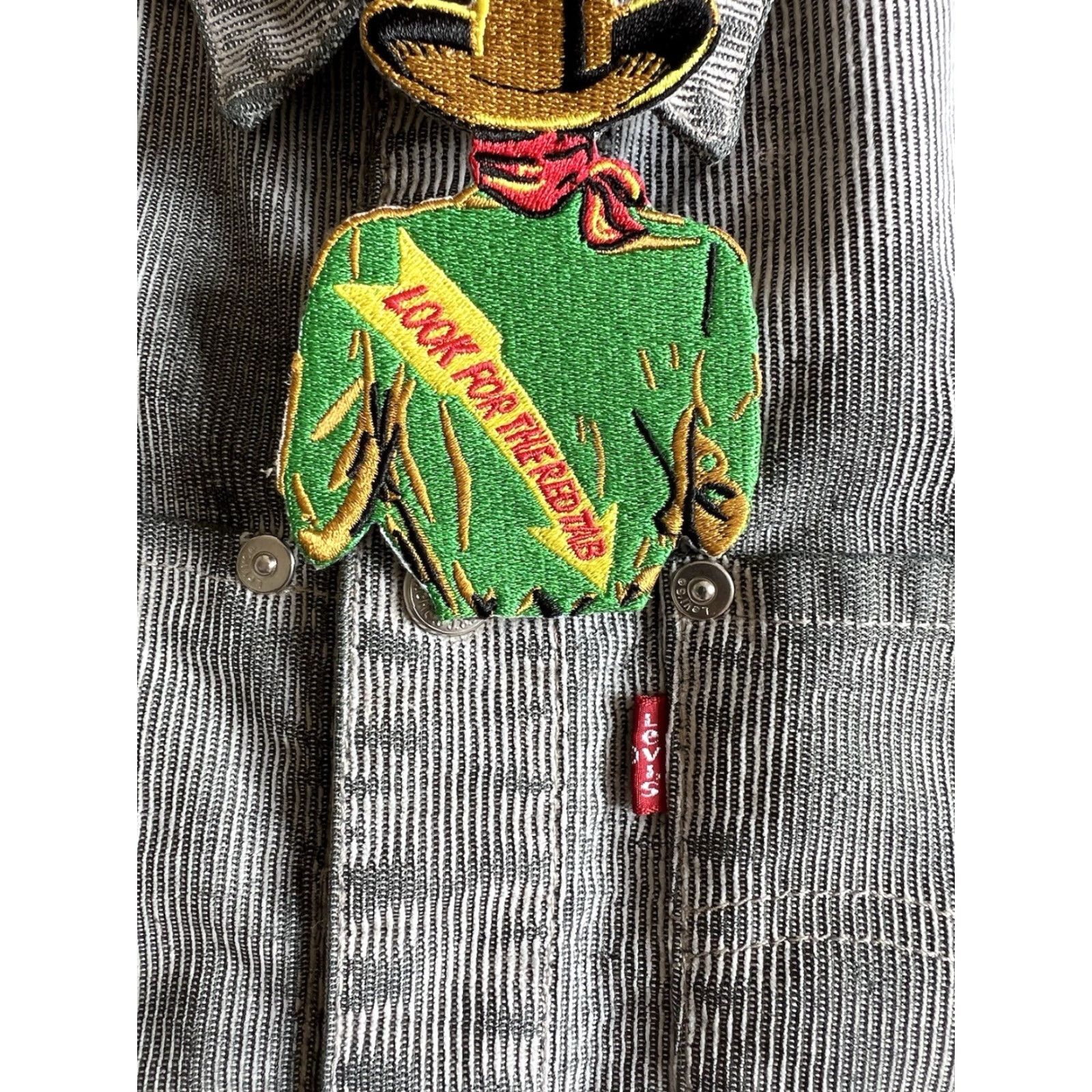 Levi's VINTAGE Levi's Engineered Jacket M Levi's Engineered Corduroy Trucker 38" Chest 2 Front Pockets Twisted 2001 USA Mens Green Brown Denim/Green Jacket Size US M / EU 48-50 / 2 - 4 Thumbnail