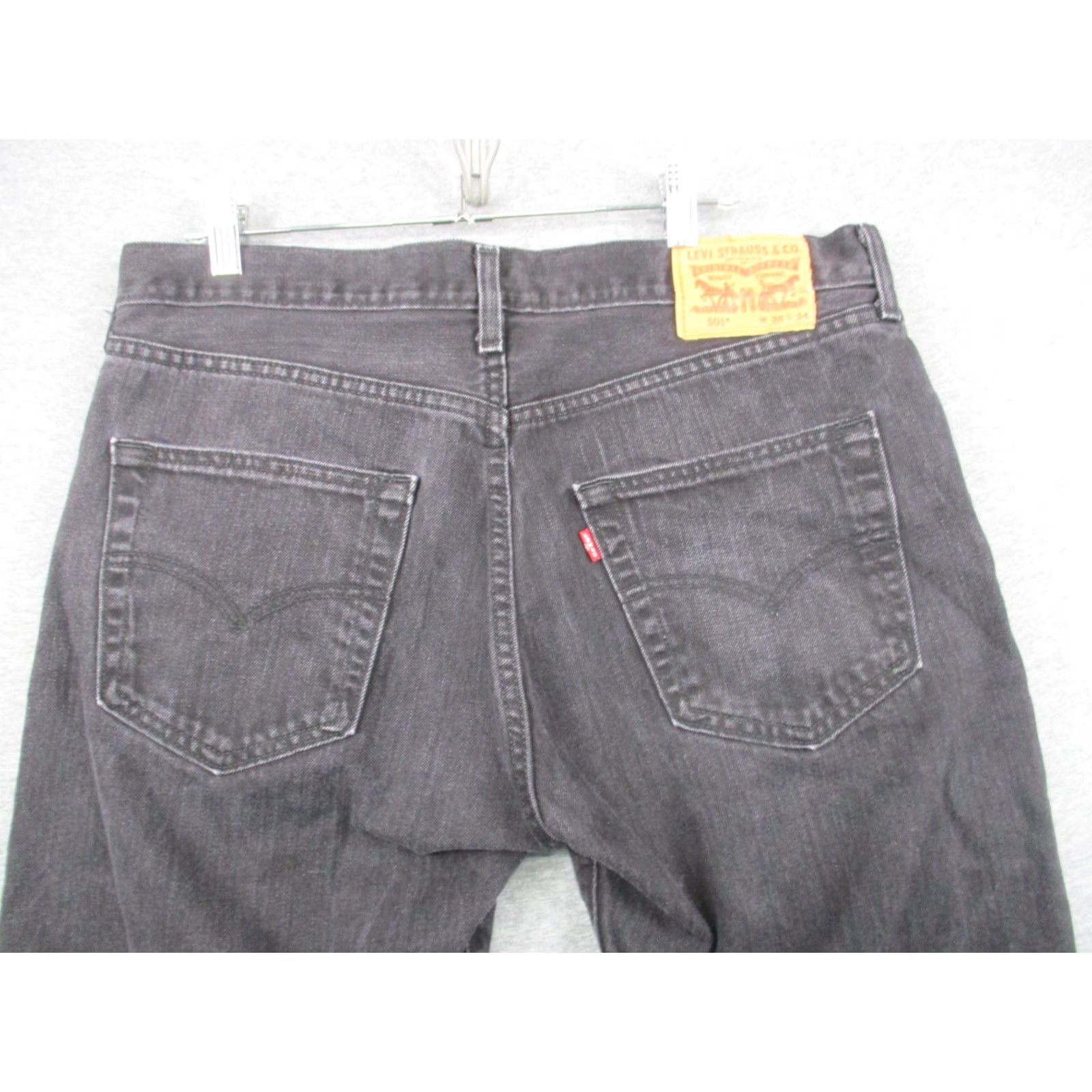Levi's VINTAGE Levi's 501xx Jeans 34x32 Mens Button Fly Straight Leg Dark Wash Black Distressed Size US 34 / EU 50 - 5 Thumbnail