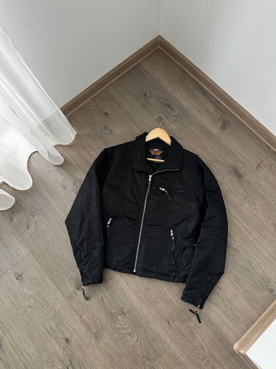 Vintage Harley Davidson Black Moto Big Logo Jacket