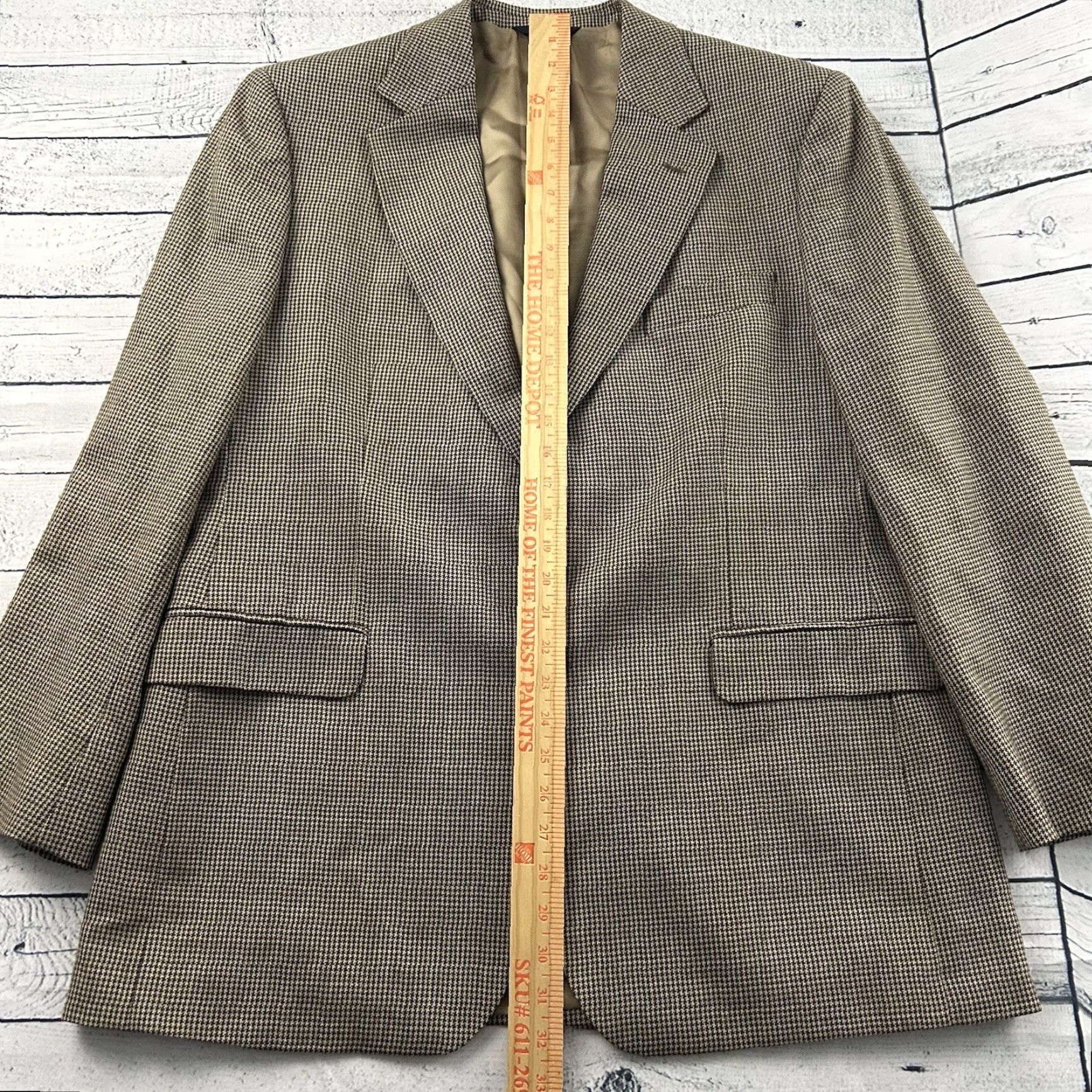 Brooks Brothers Brooks Brothers 346 Houndstooth Wool 2 Button Suit Jacket Men's 44 Brown Size 44R - 3 Thumbnail