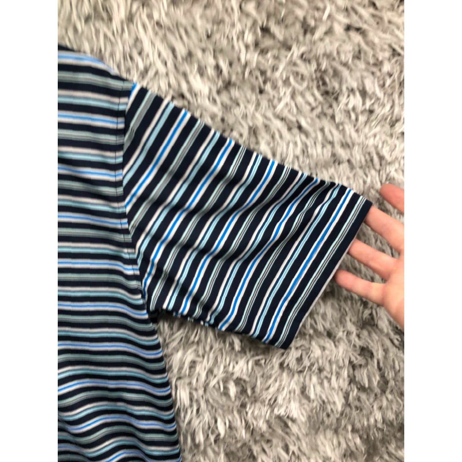 George George Shirt Mens Small Blue Striped Short Sleeve Polo Pullover Golf Size US S / EU 44-46 / 1 - 6 Thumbnail