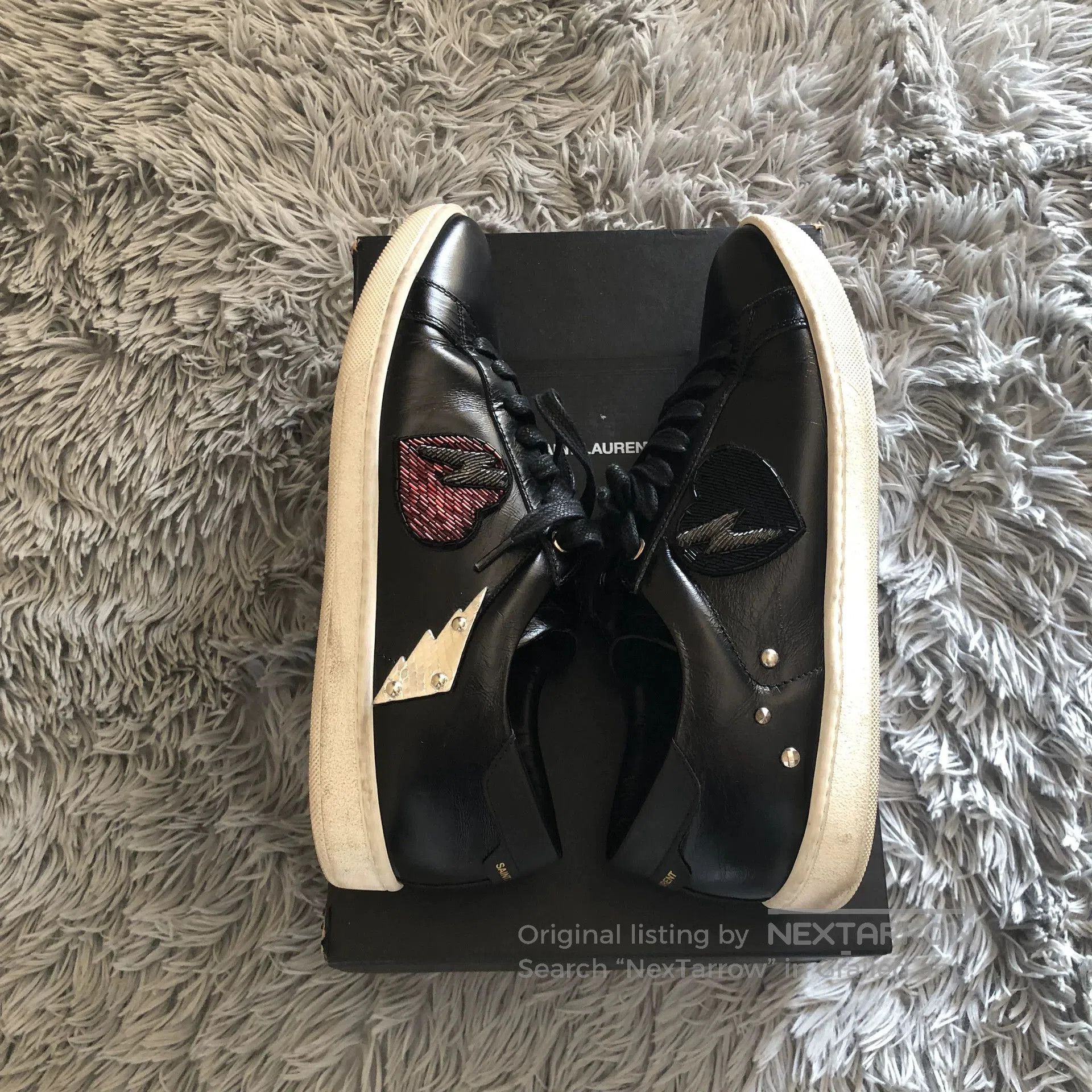 Saint Laurent Paris Saint Laurent Heart Lightning Embroidery Sneakers. Size US 6 / IT 36 - 2 Thumbnail