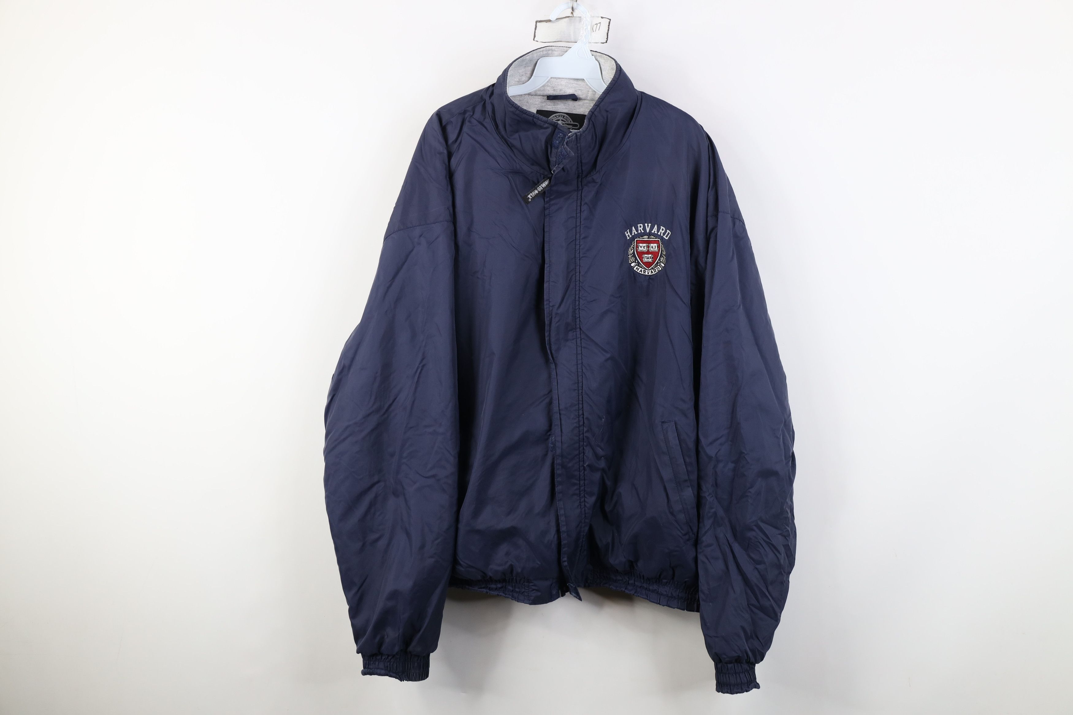 Vintage 90s Lined Harvard University Full Zip Jacket Blue