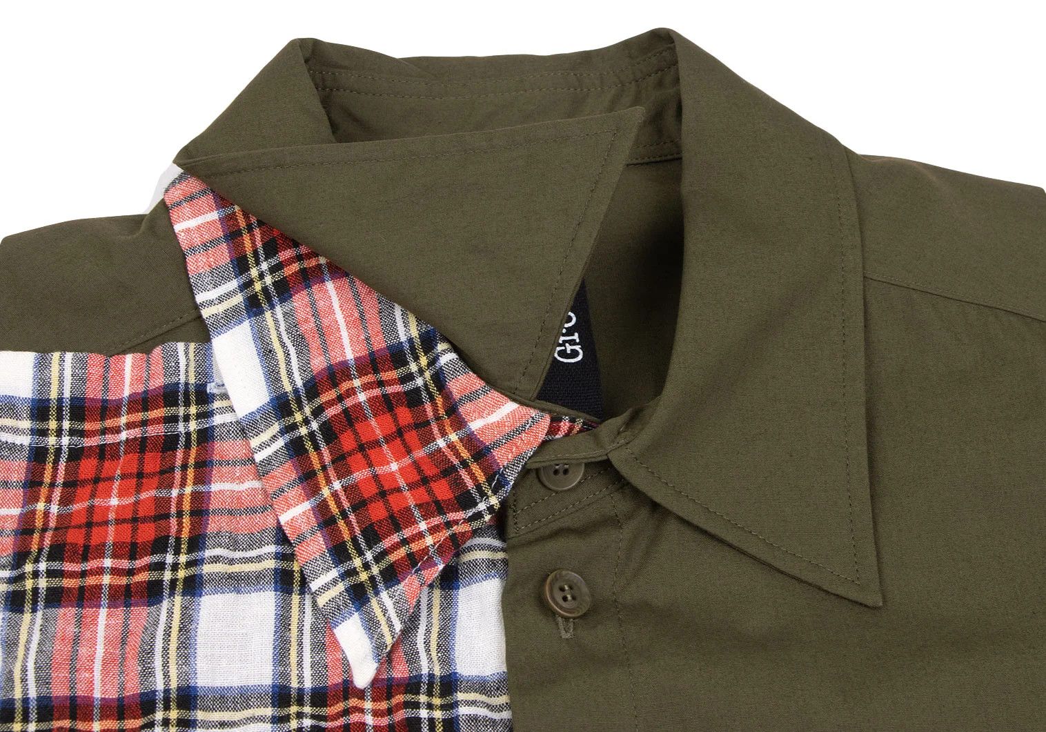 Yohji Yamamoto Tartan Check Pigment Print Detachable Long Shirt Khaki Size US M / EU 48-50 / 2 - 4 Thumbnail