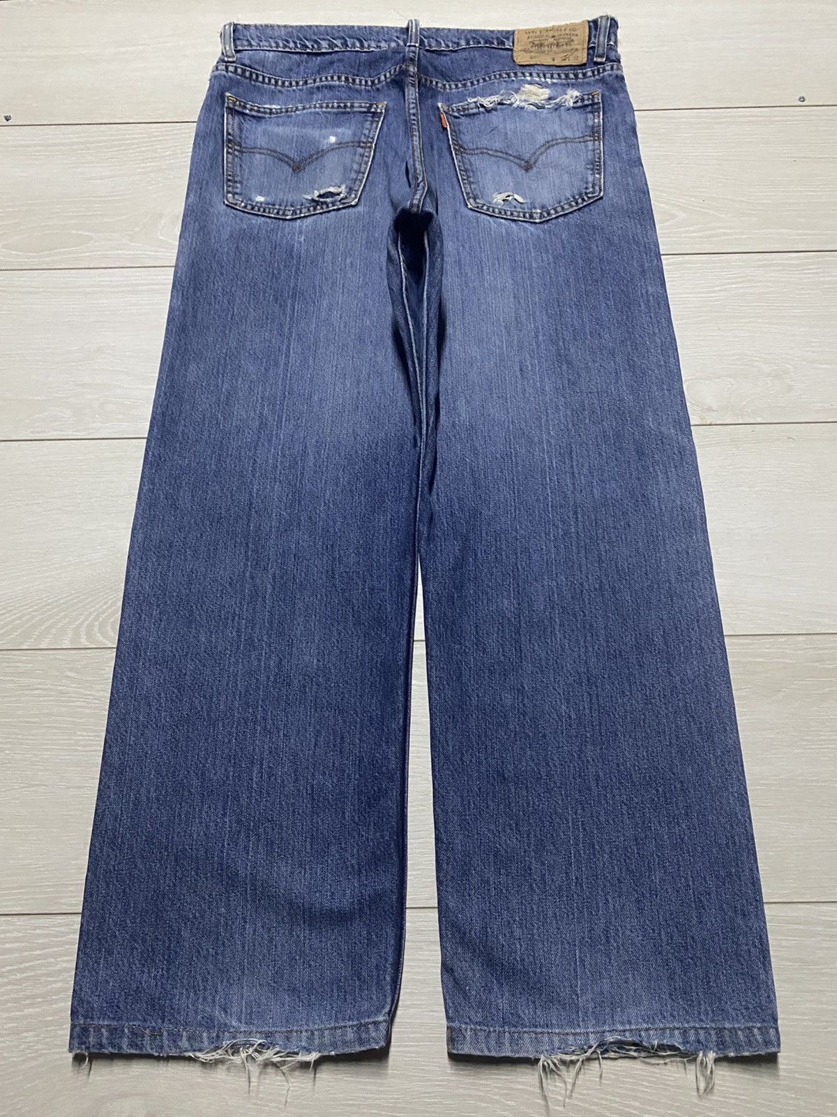 Levi's Vintage Levis 607 Orange Tab Distressed Loose Jeans Size US 34 / EU 50 - 2 Thumbnail