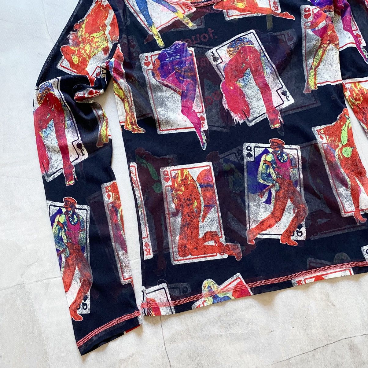 Jean Paul Gaultier Jean Paul Gaultier Erotic Card Mesh Long Sleeve T-Shirt Tee Size L / US 10 / IT 46 - 4 Thumbnail