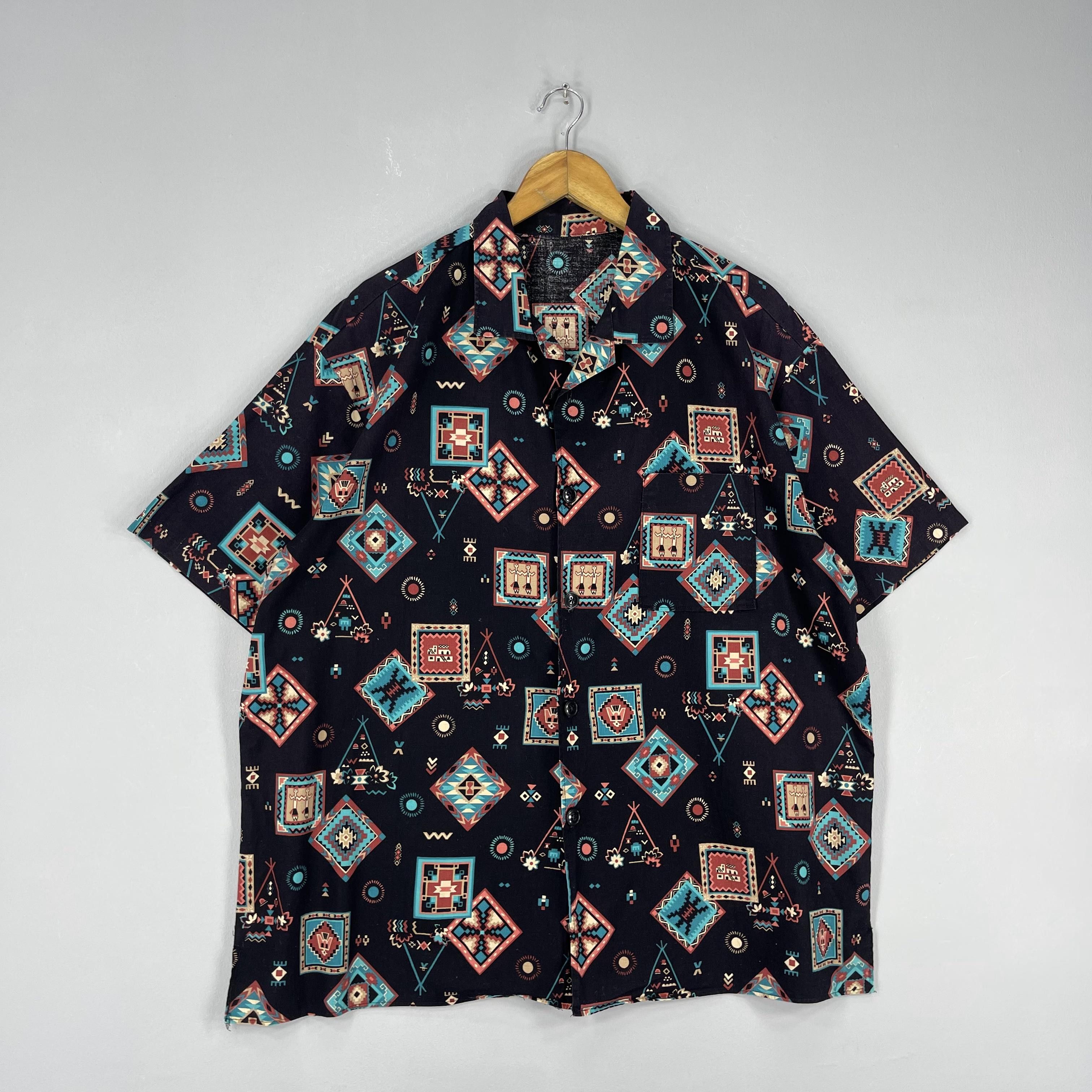 Cowboy Equipment Vintage Abstract Native Rodeo Cowboy Western Styles Shirt Size US XL / EU 56 / 4 - 4 Thumbnail