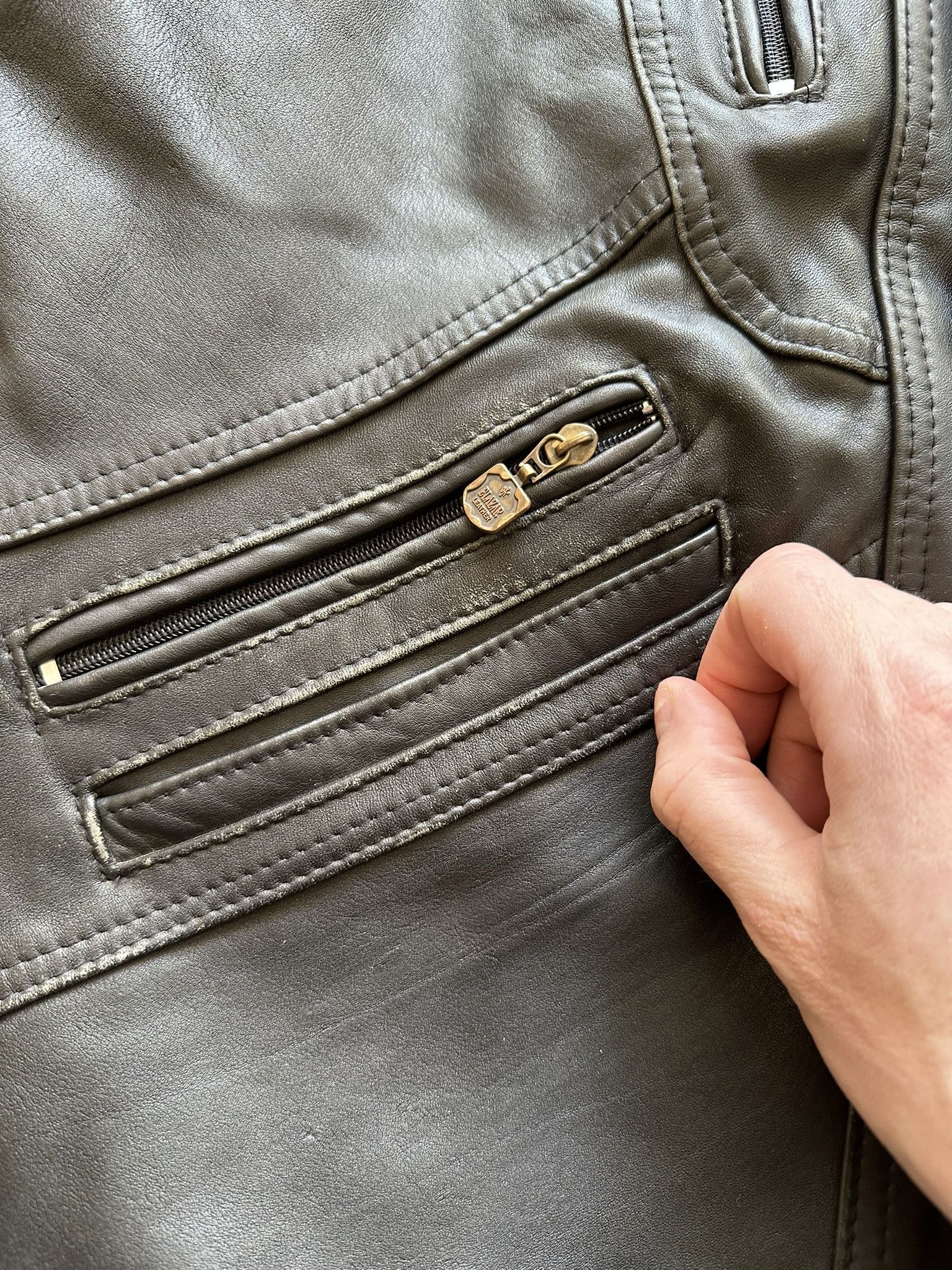 Vintage Vintage Avant Garde men biker boxy leather jacket Size US XL / EU 56 / 4 - 6 Thumbnail