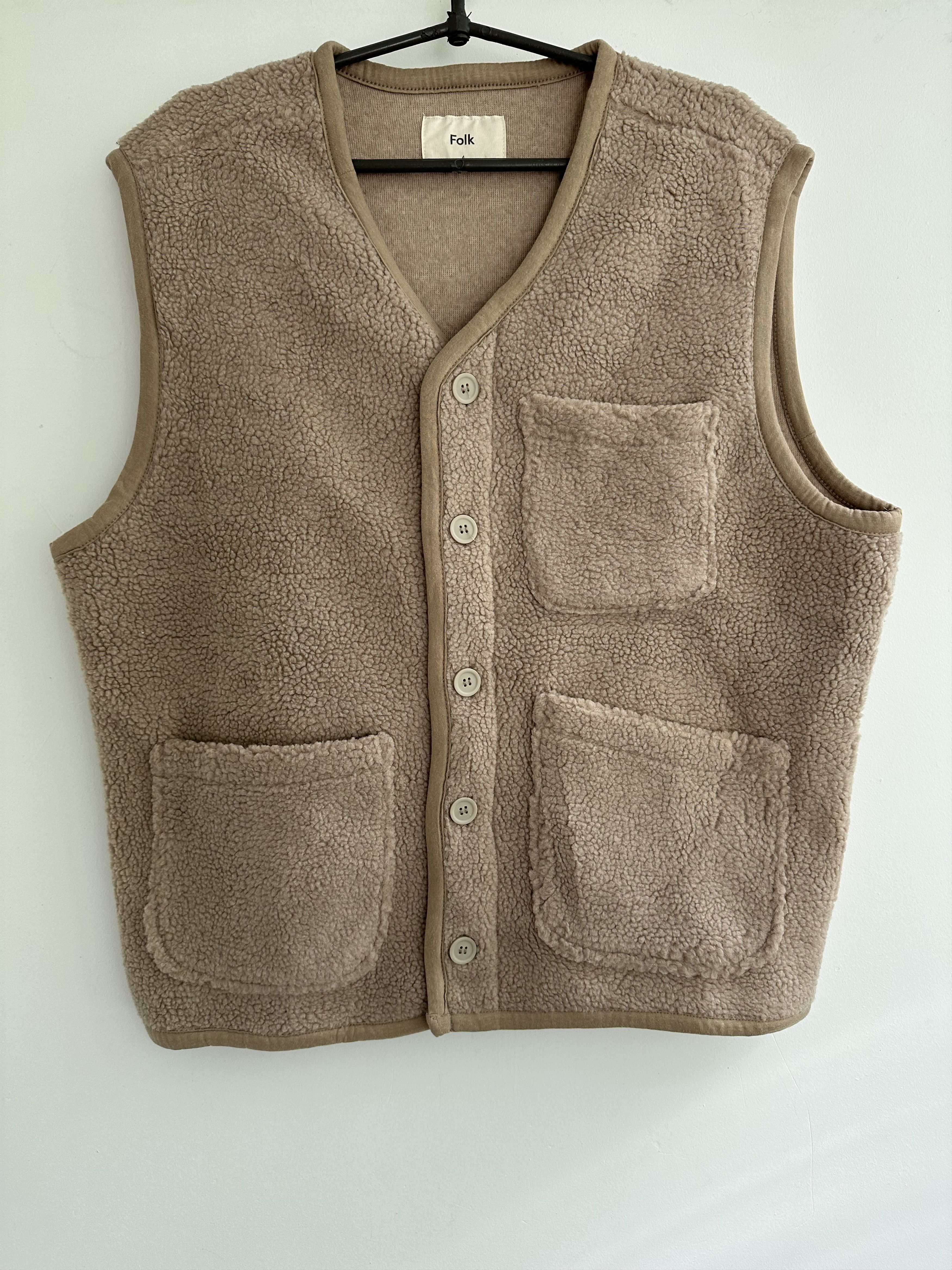 Folk Teddy Fleece Vest Sherpa