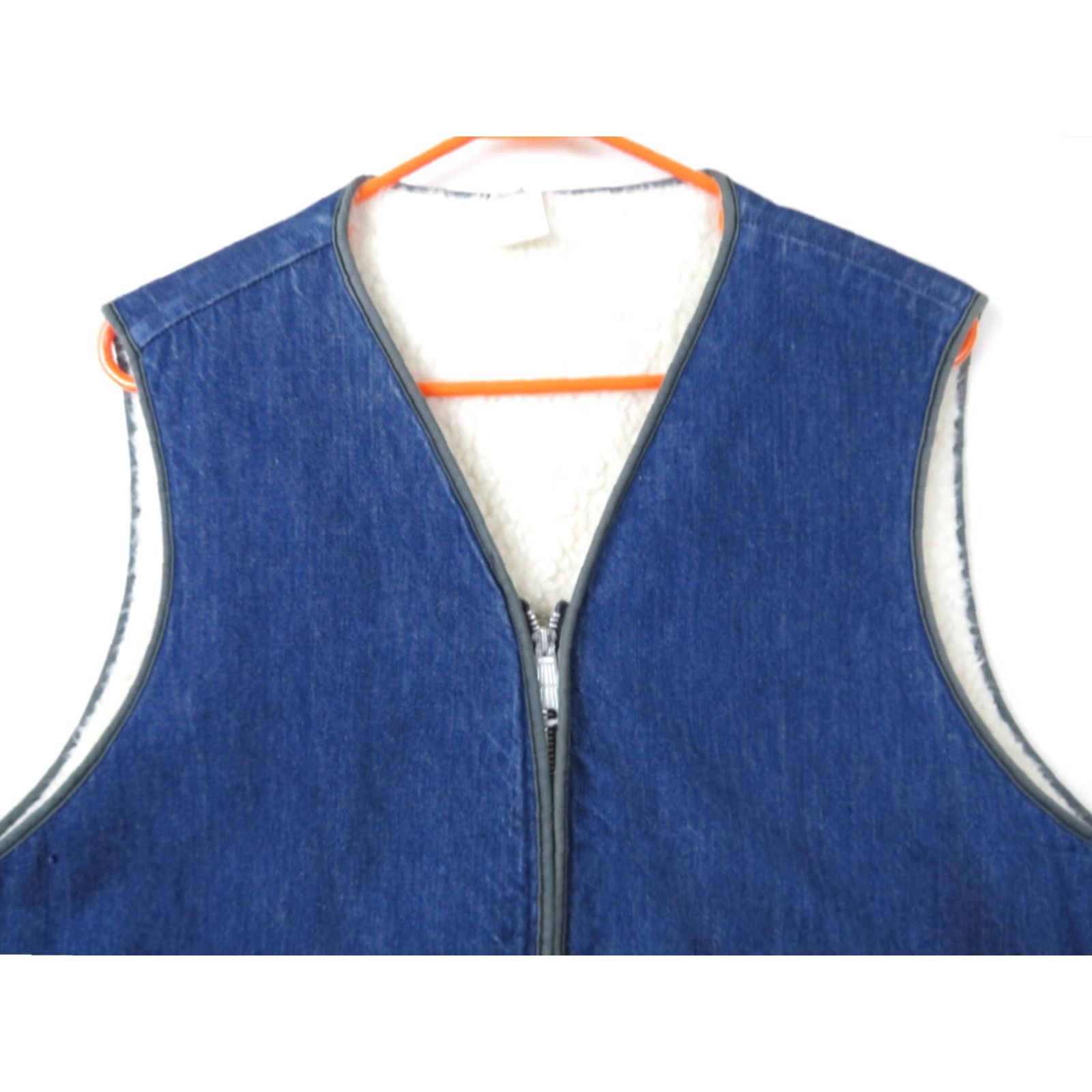 Denime VINTAGE 60's Sherpa Lined Denim Vest Abbot Talon Zipper Workwear Medium M Blue Quilted Mens Size US M / EU 48-50 / 2 - 3 Thumbnail
