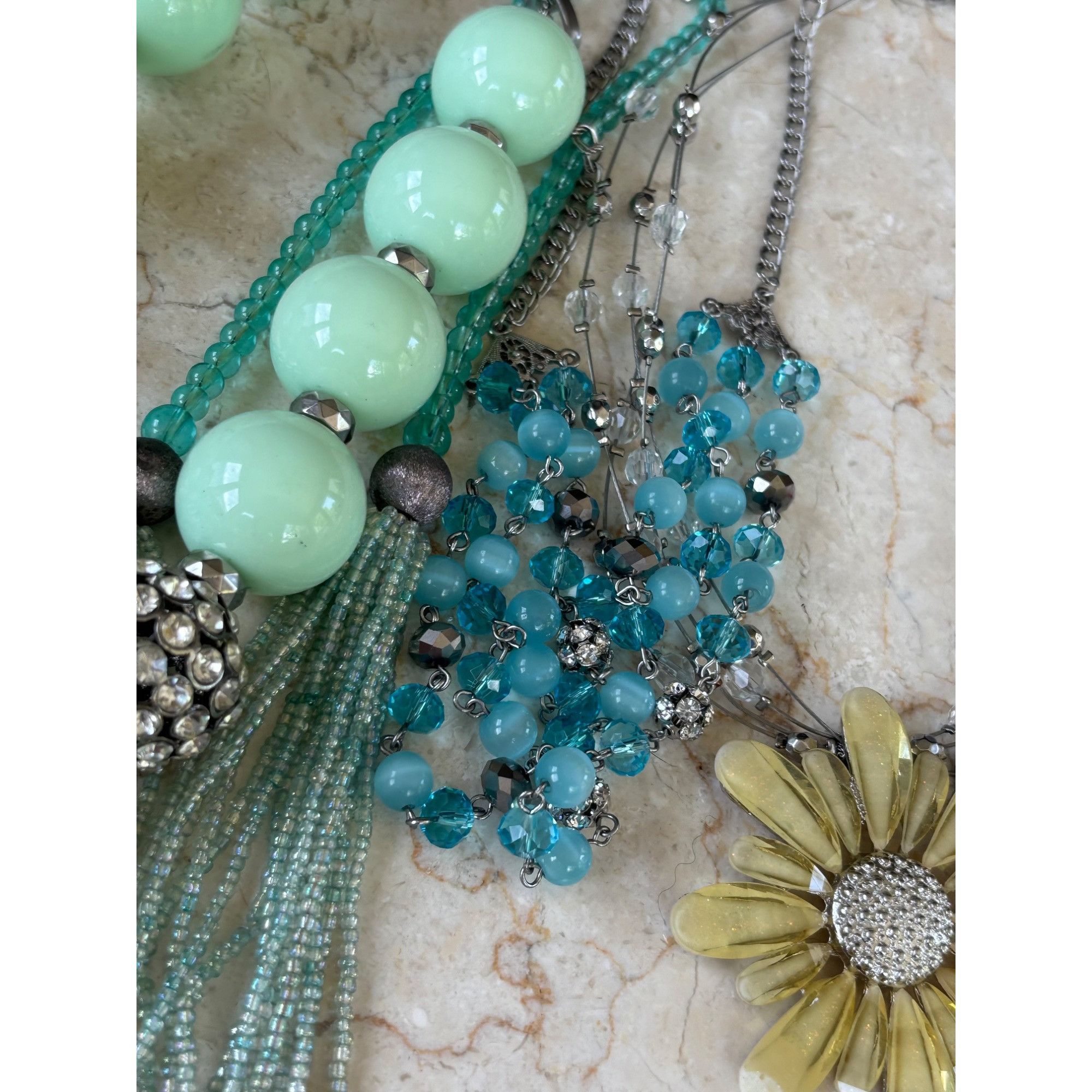 Other Spring/Summer PastelColorful Beaded & Gemstone Statement Ne Size ONE SIZE - 6 Thumbnail