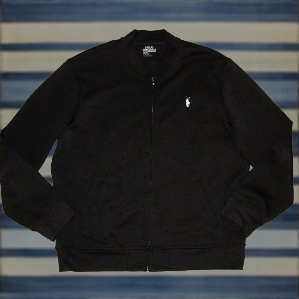 Ralph Lauren RALPH LAUREN Performance Black Cotton Blend Bomber Cardigan Sweater XL Men Size US XL / EU 56 / 4 - 1 Thumbnail