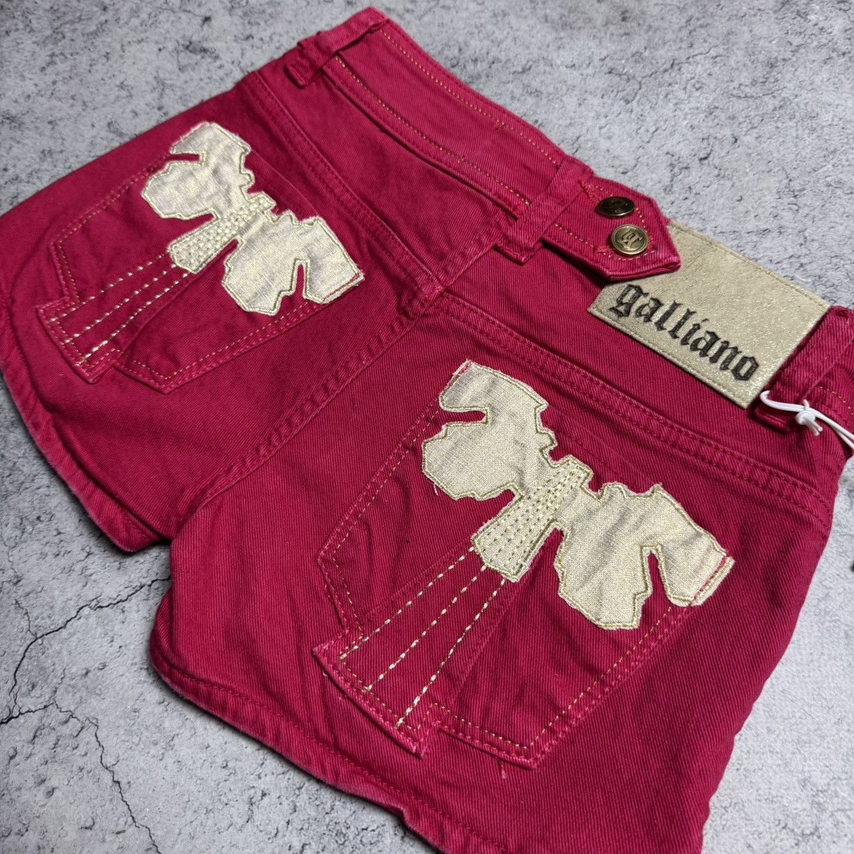 John Galliano NEW Galliano Y2K 00s Mini Shorts Size 26" / US 2 / IT 38 - 3 Thumbnail