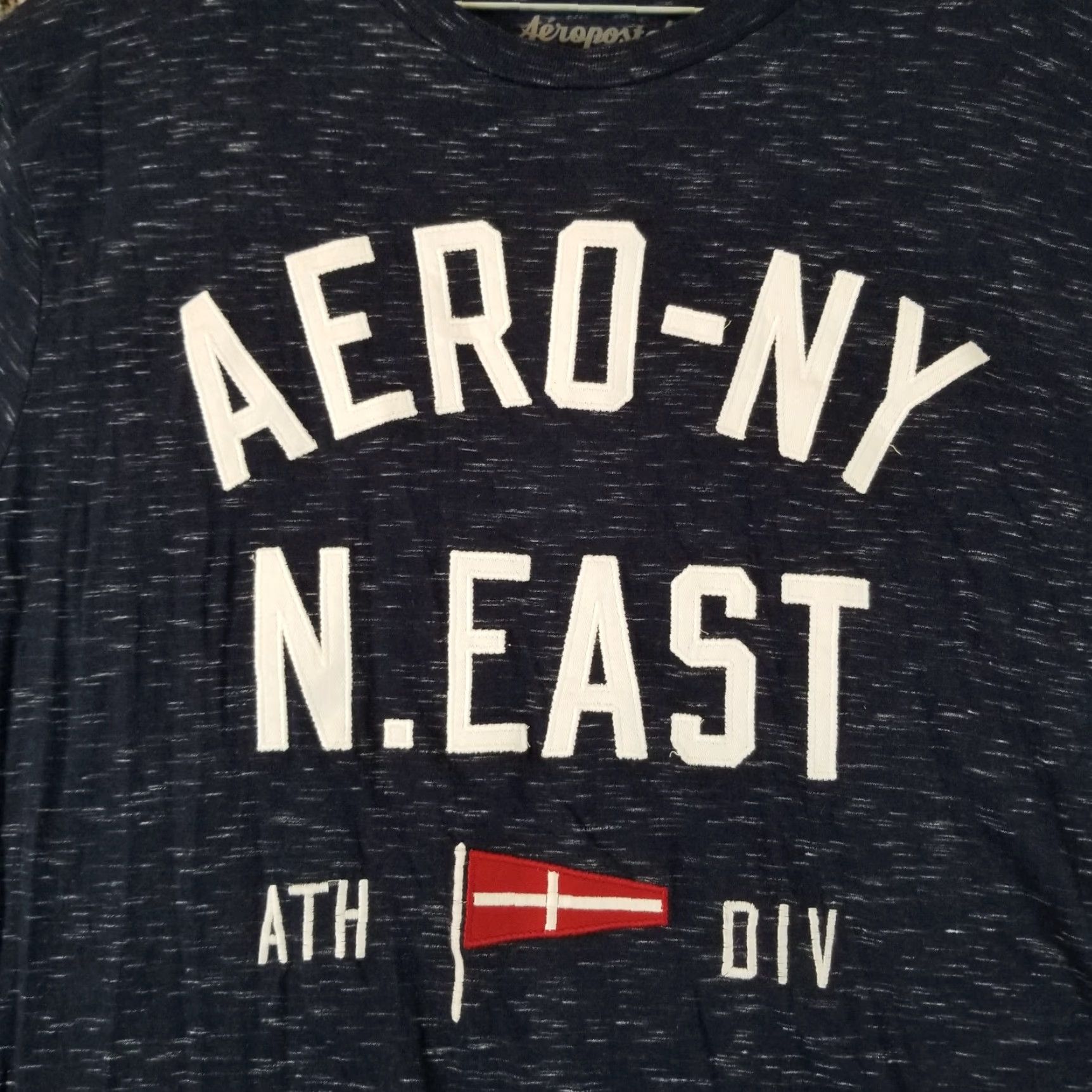 Vintage Aéropostale Mens 2XL Blue Speckled Short Sleeve T-Shirt Size US XXL / EU 58 / 5 - 2 Thumbnail