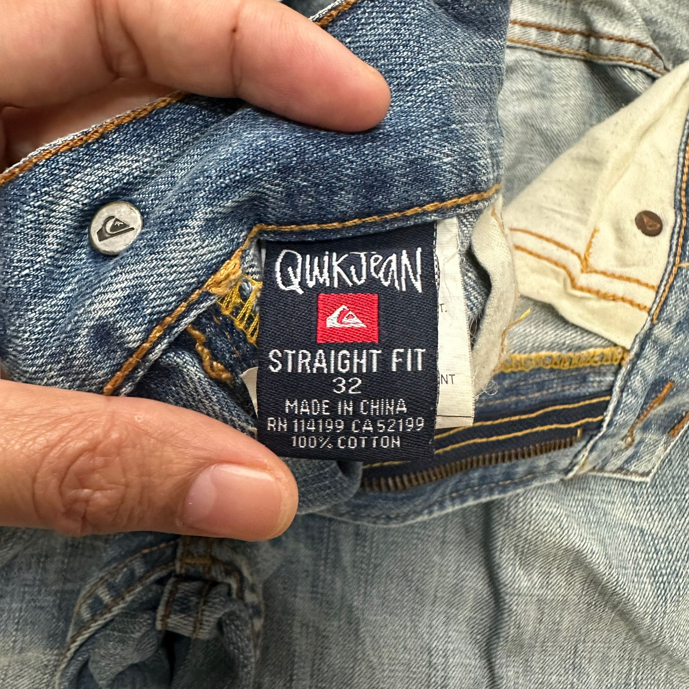 Quiksilver QUIKJEAN STRAIGHT FIT DISTRESS DENIM PANT #8862-032 Size US 34 / EU 50 - 8 Thumbnail