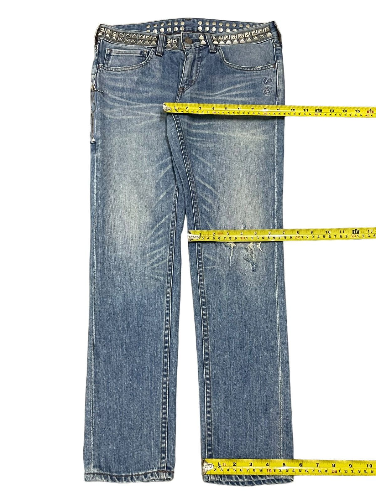 Levi's Vintage Levi’s Spiked Denim Distressed Punk Goth Style Jeans Size 29" - 18 Thumbnail