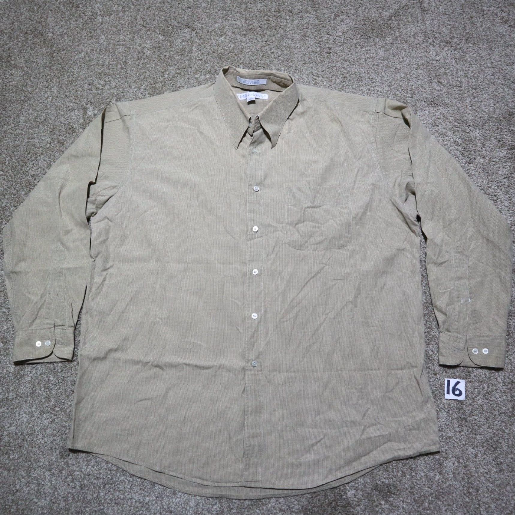 Perry Ellis VINTAGE Perry Ellis Shirt Adult Regular 17 34-35 Brown Cotton Button-Up Casual Mens Size US XL / EU 56 / 4 - 2 Thumbnail