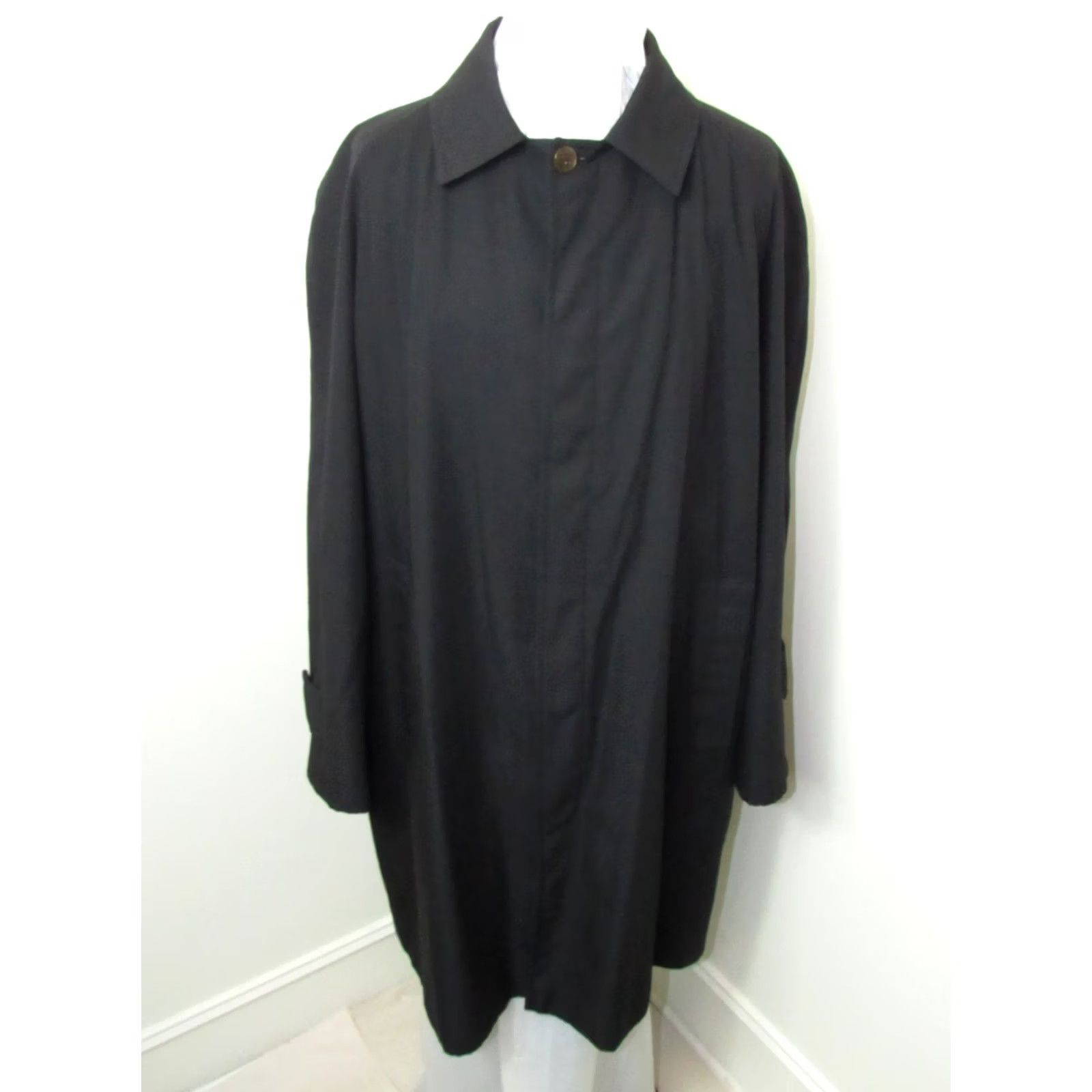 Vintage VINTAGE Daniele Poole Jacket Black Size M Mens 90s London Overcoat Long Coat Regular Pattern Solid Standing Collar Size US M / EU 48-50 / 2 - 6 Thumbnail