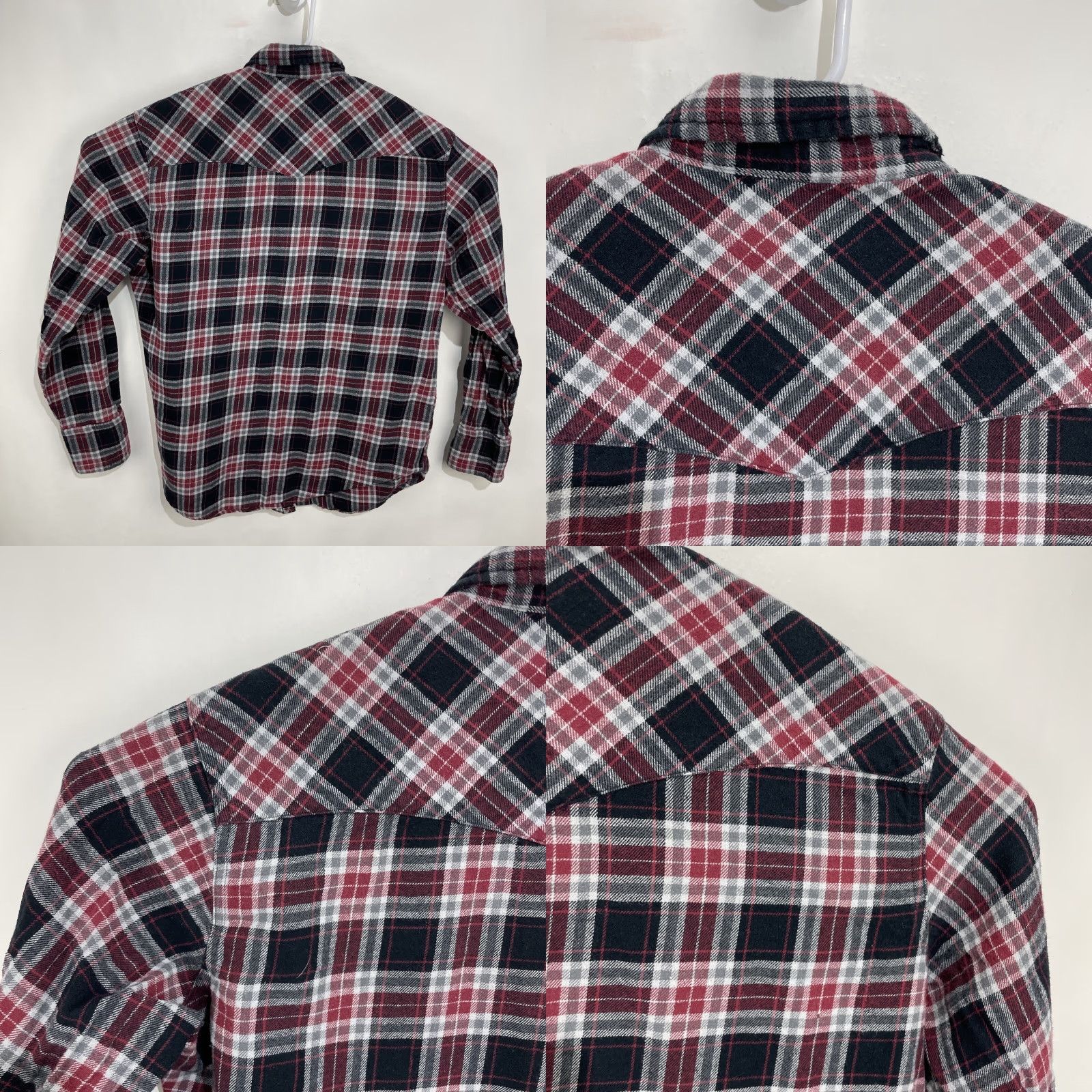 Wrangler Wrangler Shirt Mens Large Flannel Red Plaid Pearl Snap Western Rancher Size US L / EU 52-54 / 3 - 9 Thumbnail
