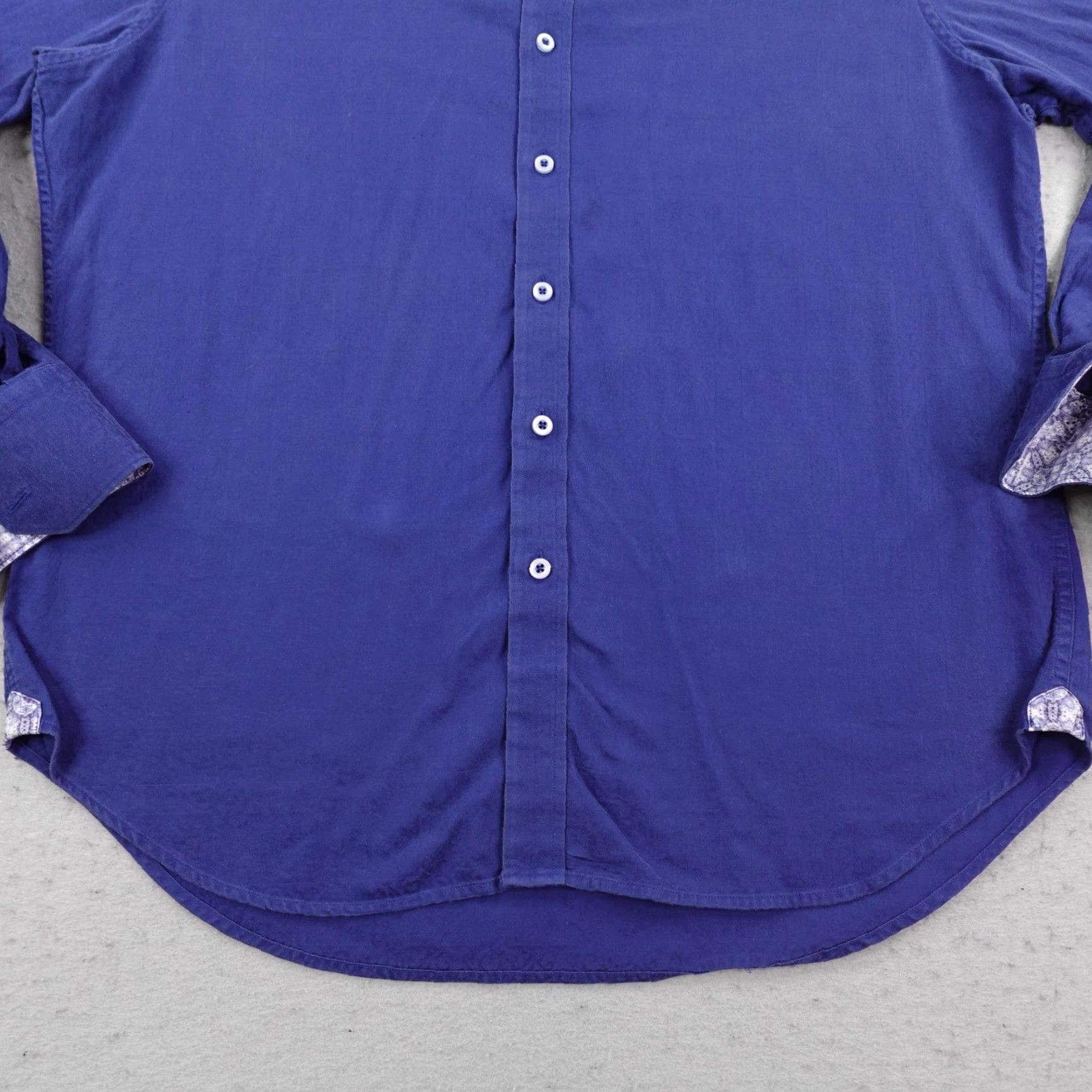 Robert Graham Robert Graham Shirt Mens Large Blue Button-Up Classic Fit Abstract Flip Cuffs Size US L / EU 52-54 / 3 - 3 Thumbnail