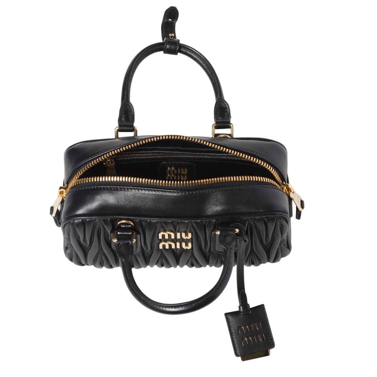 Miu Miu MIU MIU Arcadie Regular $3200 Black Nappa Leather Handbag Ne Size ONE SIZE - 4 Thumbnail