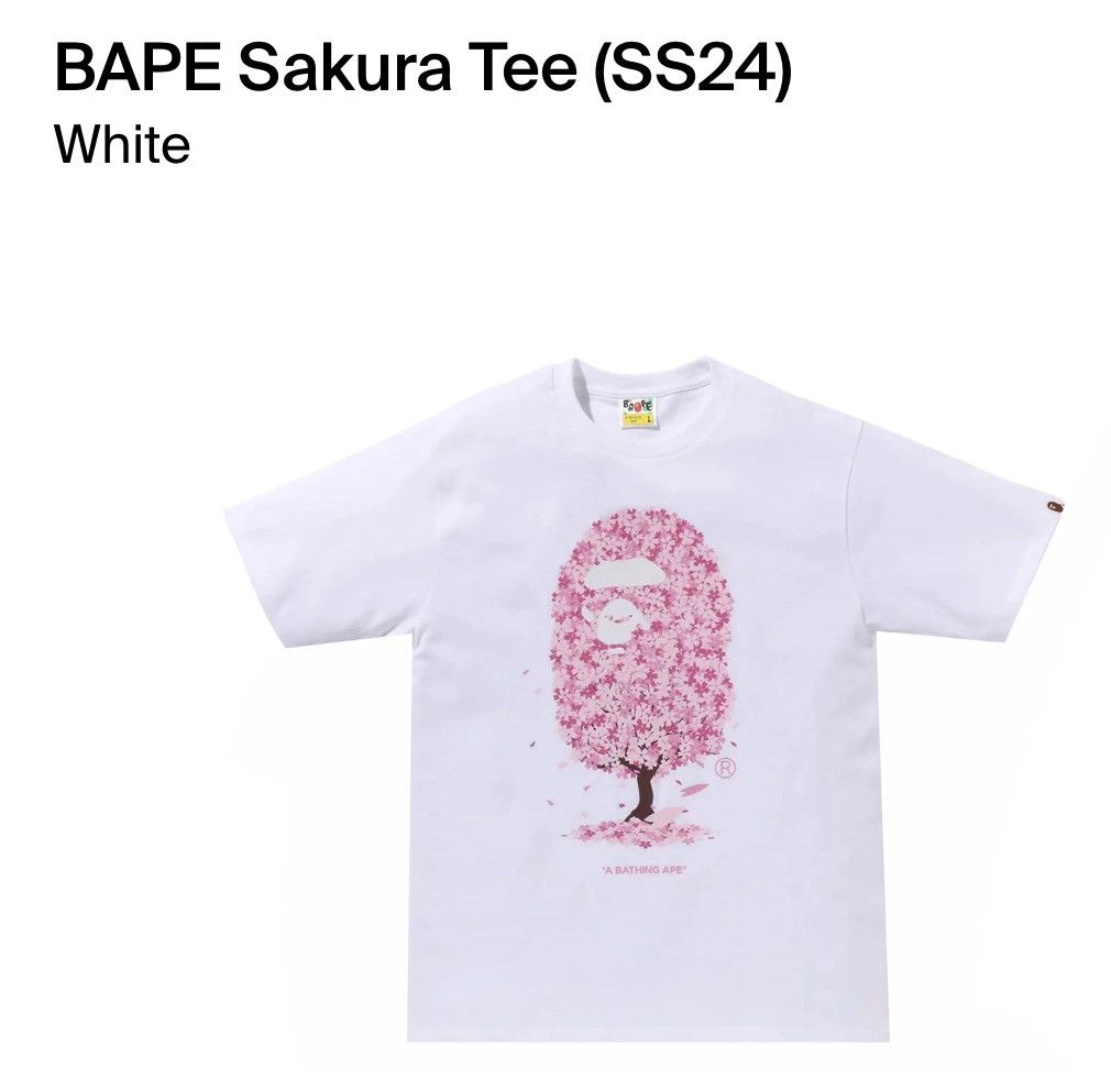 image of Bape Sakura Tee White, Size Xxl (Ss24). New & Authentic, Men's