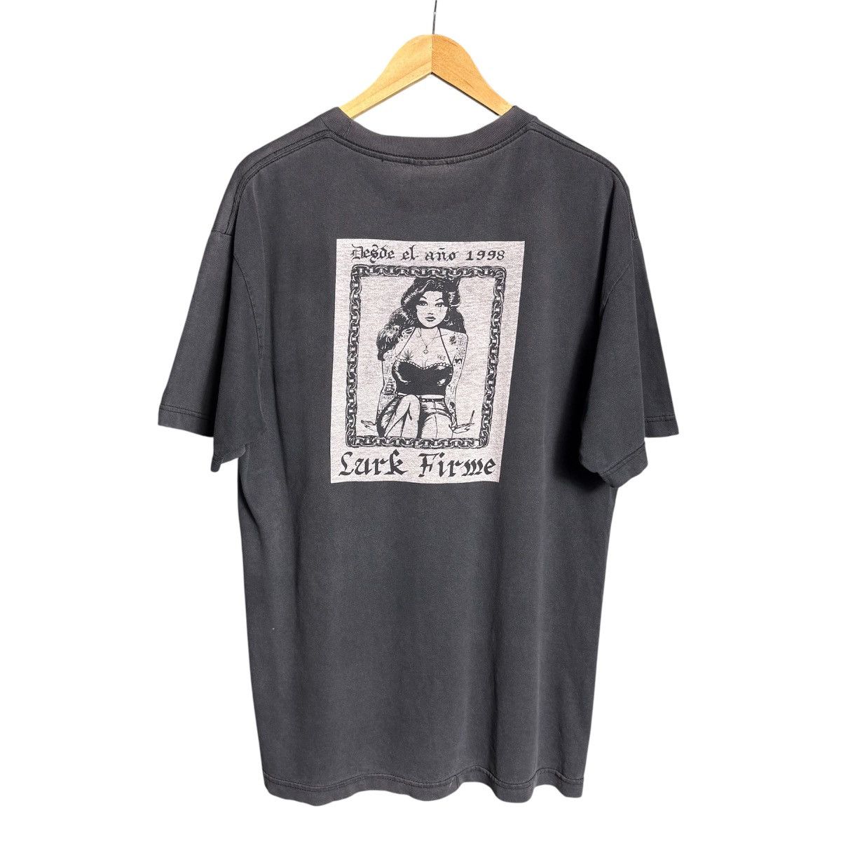 Vintage Vintage 90s Lurk Hard Skateboard Punk Girl Graphic T-Shirt Size US L / EU 52-54 / 3 - 1 Thumbnail
