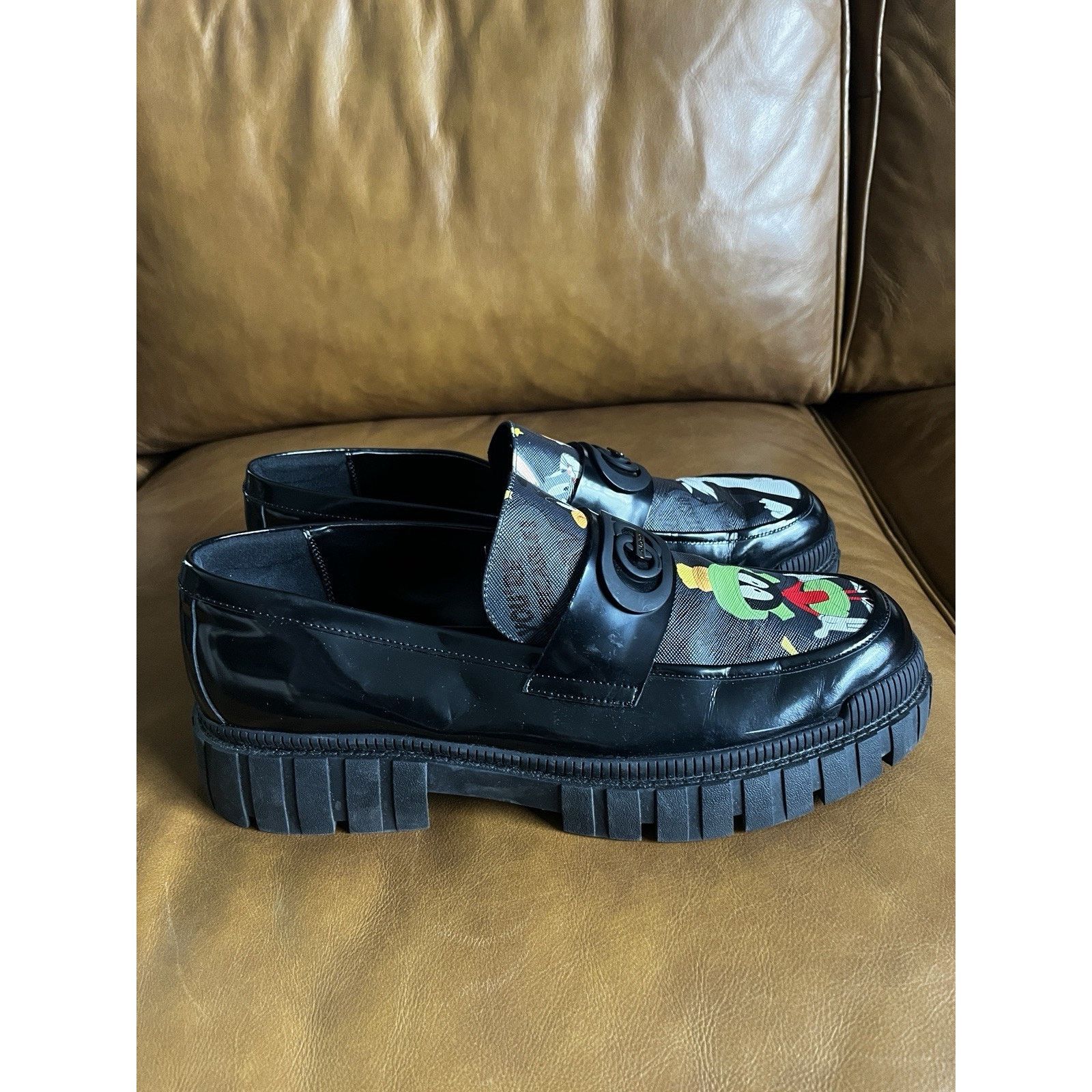 Aldo Looney Toons x Aldo Black Faux Leather Loafers Shoes Sz 13 Size US 13 / EU 46 - 5 Thumbnail