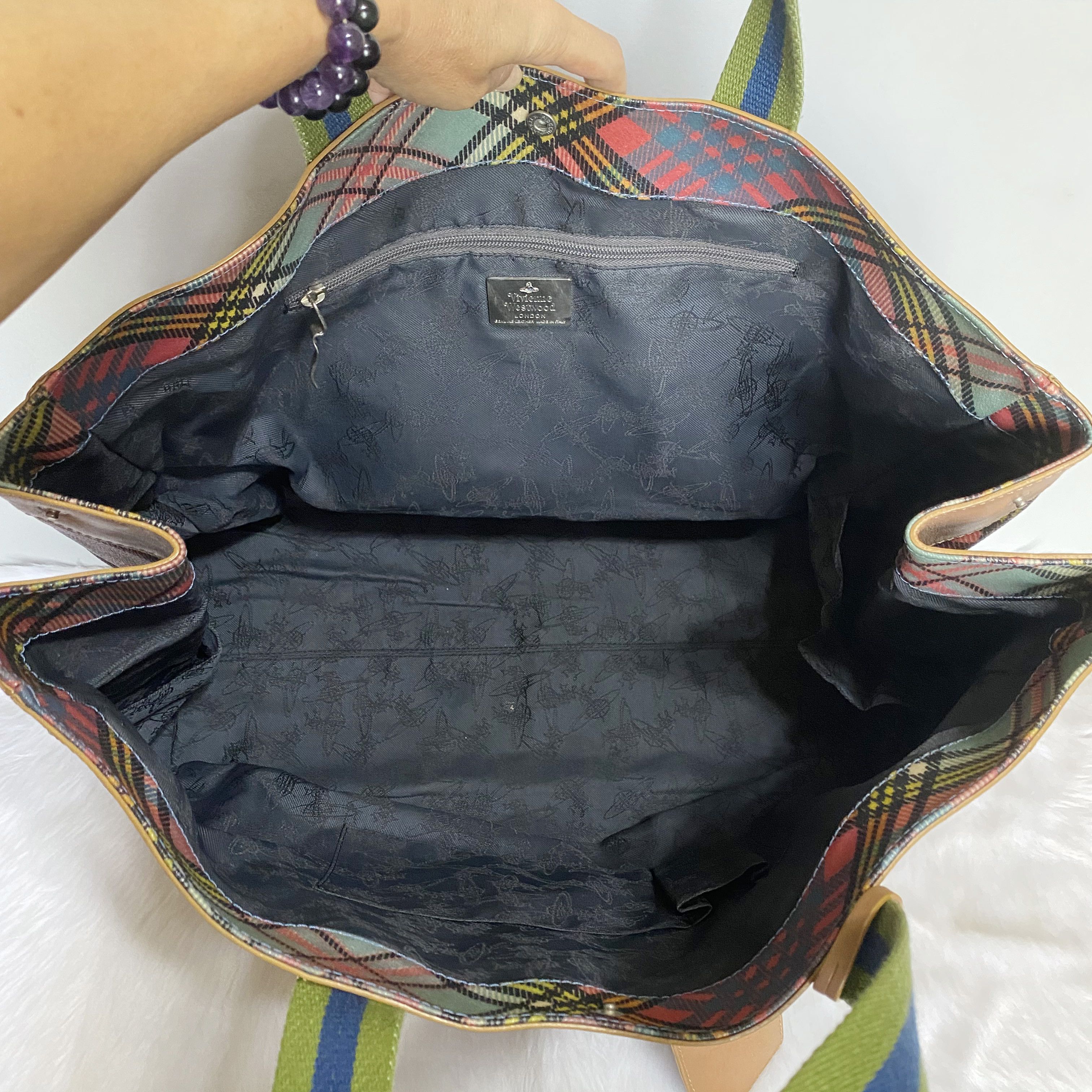 Vivienne Westwood Vintage Check Leather Luggage Tote Bag Size ONE SIZE - 10 Thumbnail