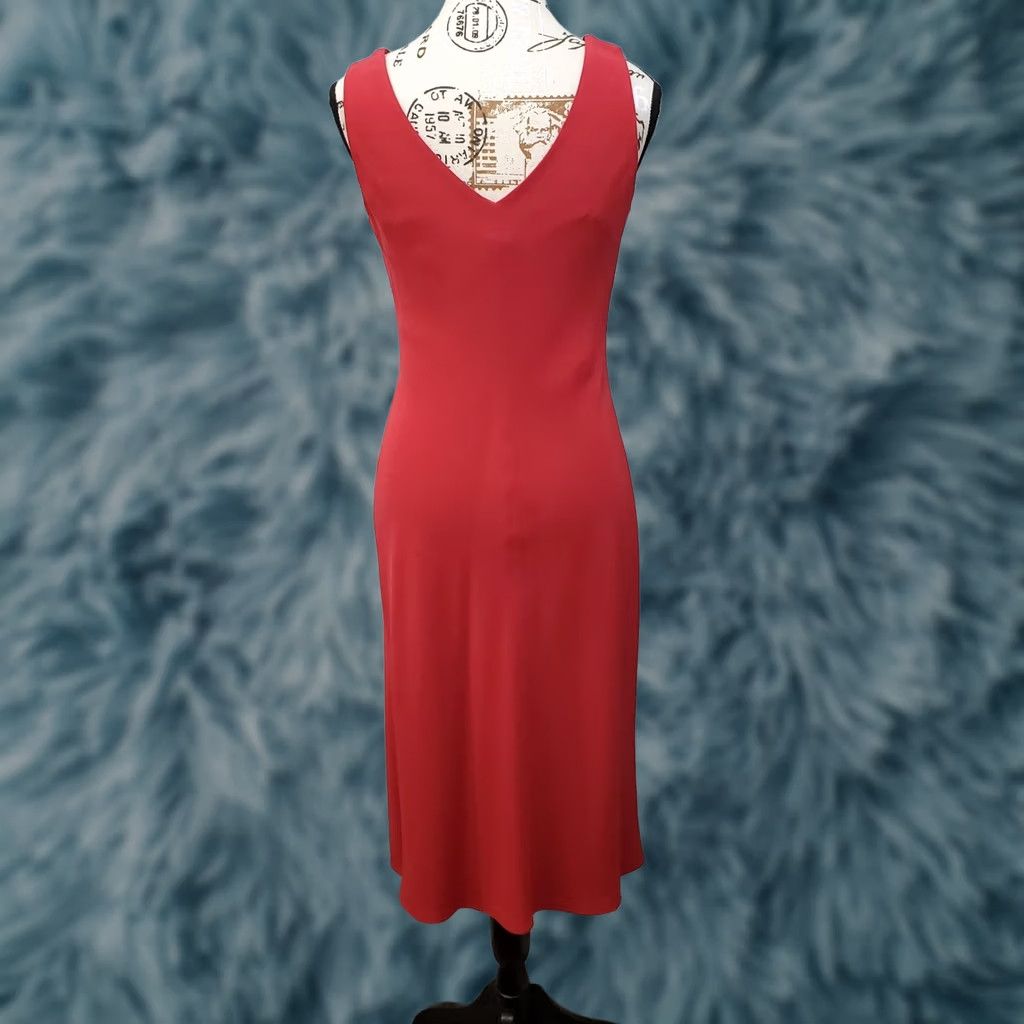 Ralph Lauren Lauren Ralph Lauren Womens 4 Red Summer Sleeveless Sheath Dress V-Neck Knee Length Size S / US 4 / IT 40 - 1 Thumbnail