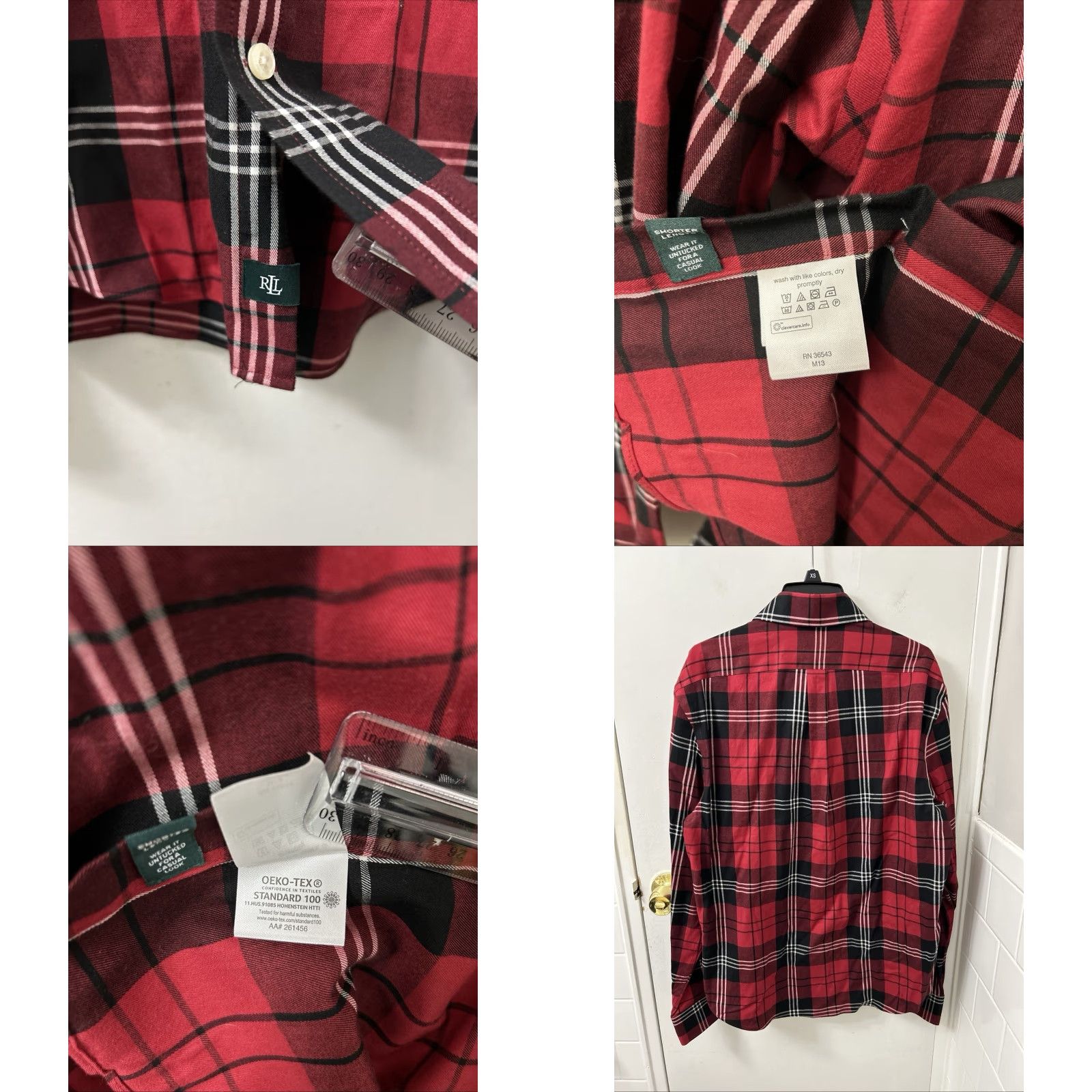 Ralph Lauren Lauren Ralph Lauren Shirt Mens Medium Red Plaid Regular Fit Stretch Button Down Size US M / EU 48-50 / 2 - 8 Thumbnail