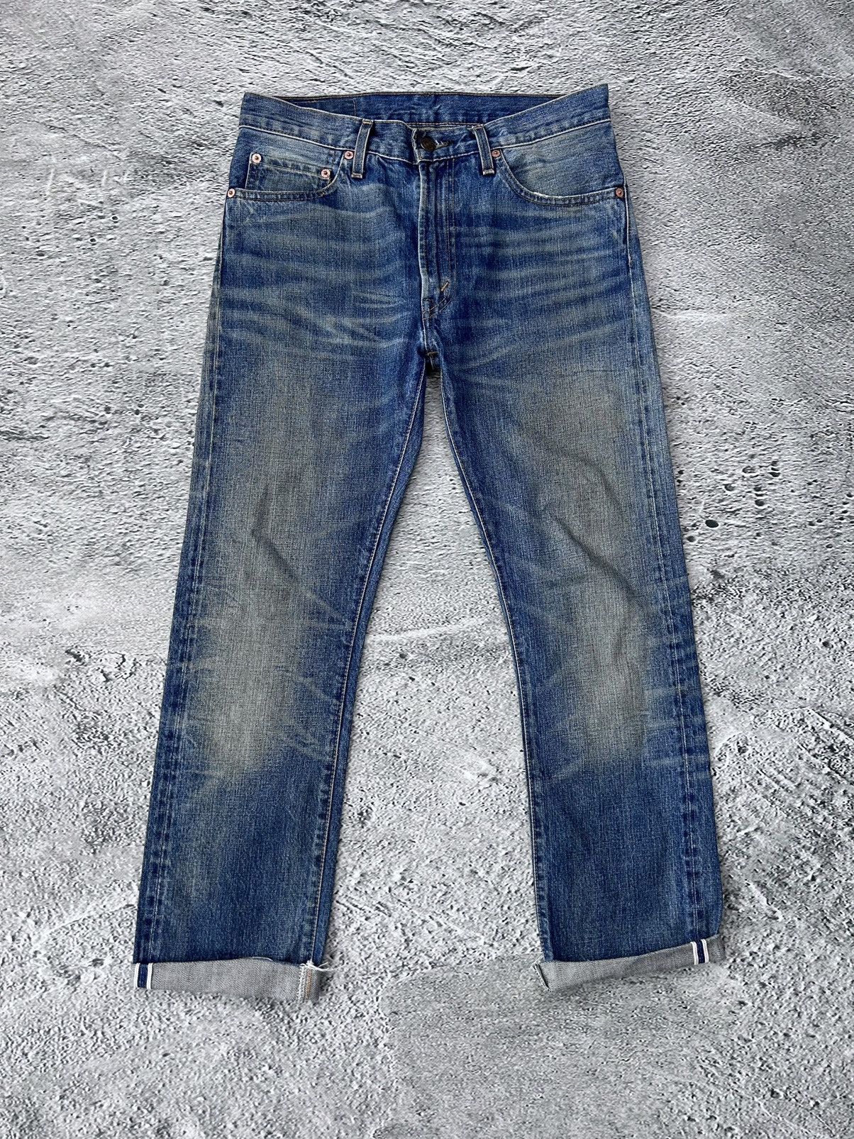 Levi's Vintage Clothing Levis Big E Selvedge Denim Distressed Jeans 505 - 0217 Size US 31 - 1 Thumbnail