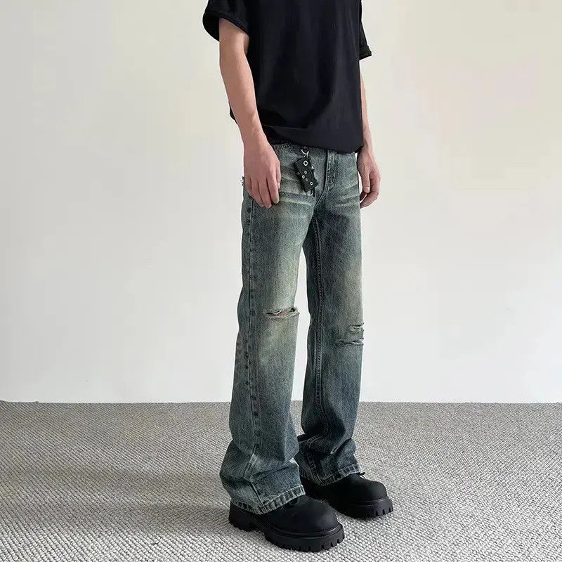 Japanese Brand Retro casual straight leg ripped jeans Size US 32 / EU 48 - 1 Thumbnail