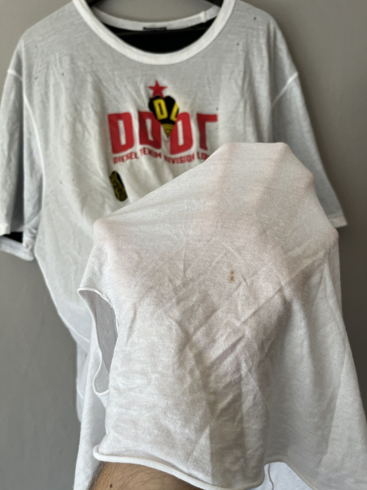 Diesel Diesel Two Layers Ripped Distressed T-shirt Size US XXL / EU 58 / 5 - 6 Thumbnail