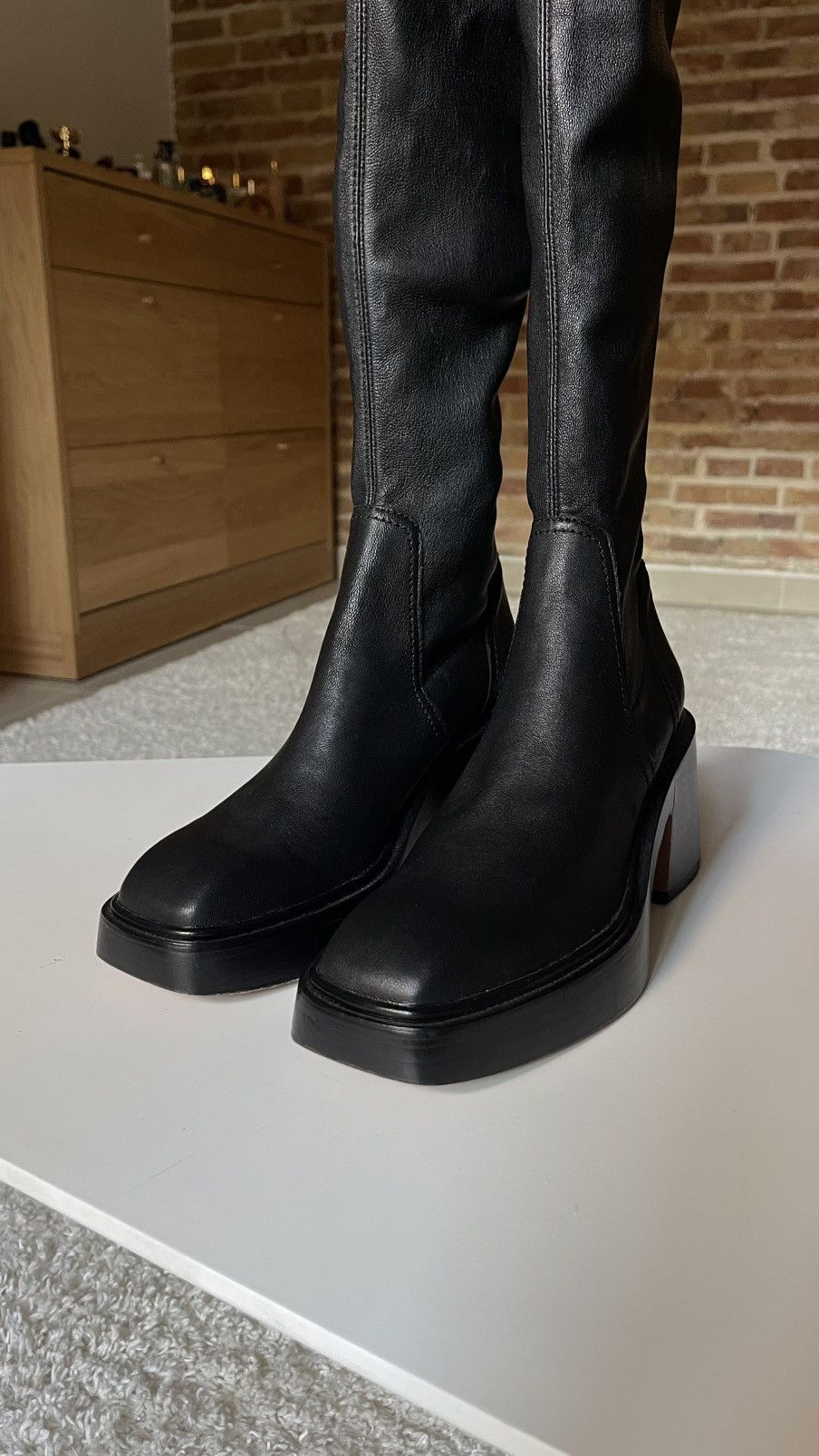 Maje Maje Black Leather Knee High Boots Size 38 Size US 8 / IT 38 - 4 Thumbnail
