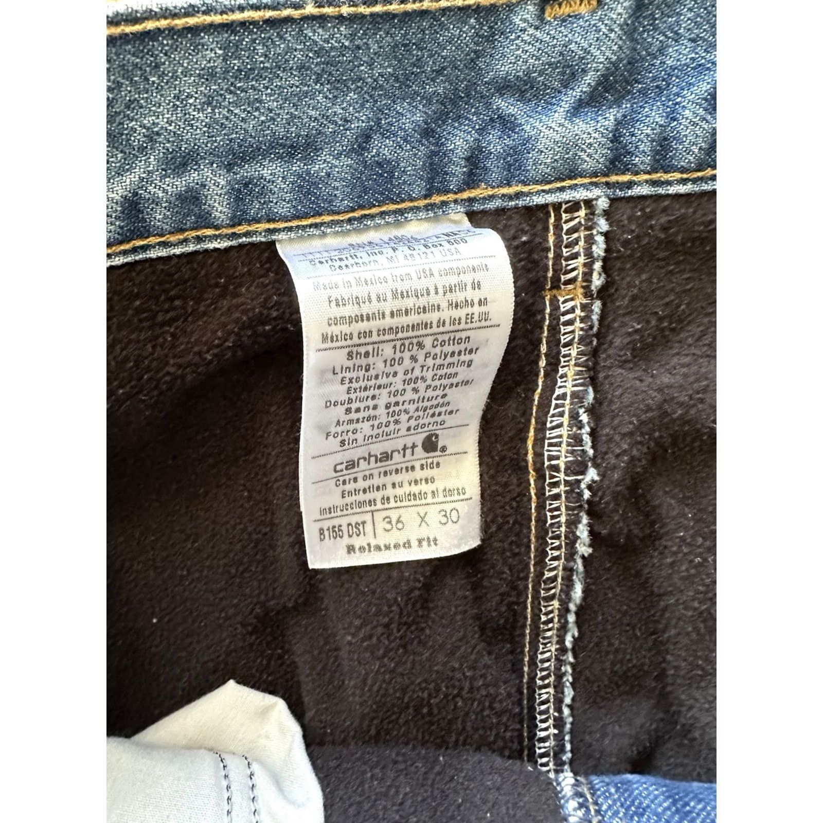 Carhartt VINTAGE Carhartt Fleece Lined Jean Straight Leg Denim Medium Dark Wash Size 36 Size US 36 / EU 52 - 5 Thumbnail