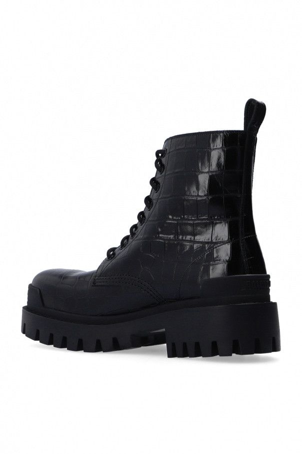 Balenciaga o1mt1gz0924 Strike 20mm Lace- Up Boot in Black Size US 5 / IT 35 - 5 Thumbnail