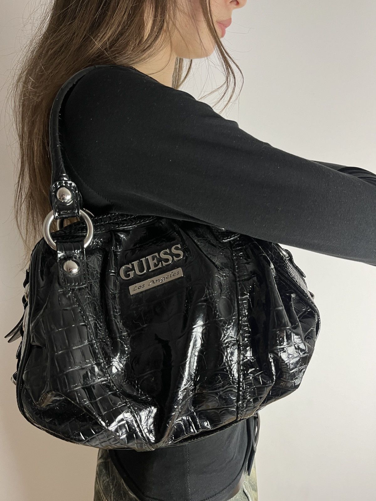 Guess Vintage Guess Y2K Leather Los Angeles Hand Shoulder Bag Size ONE SIZE - 6 Thumbnail