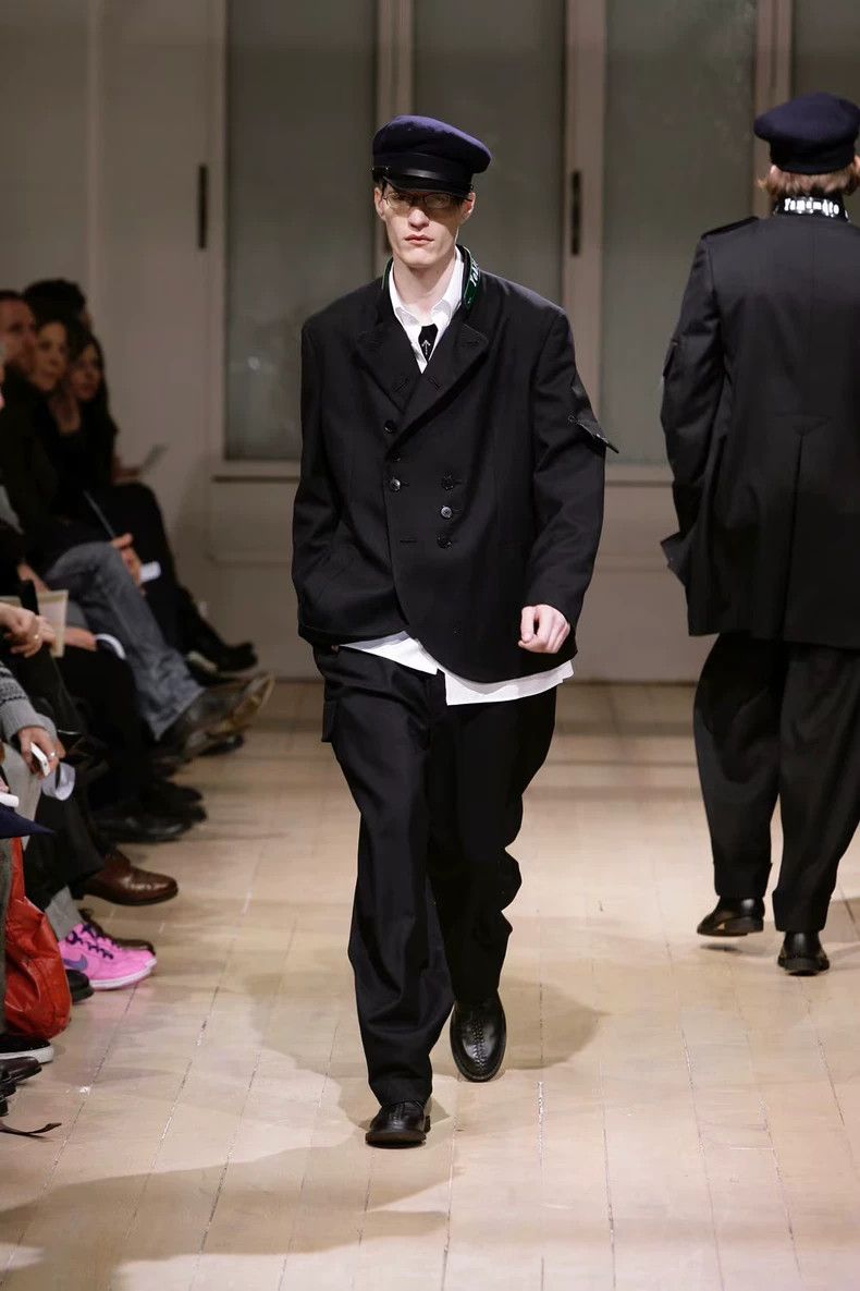 Yohji Yamamoto size 2 08AW double-breasted suit with green