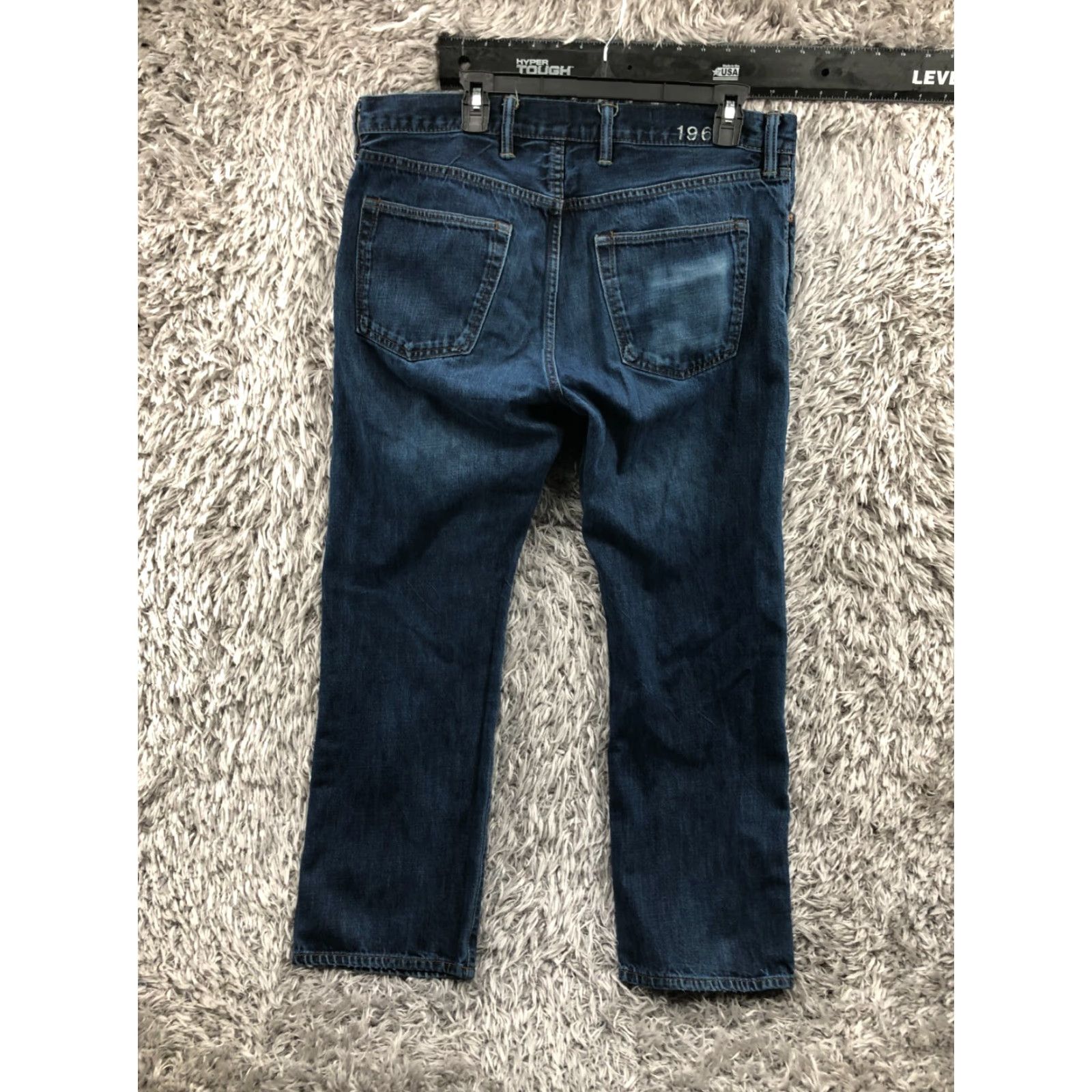 Gap Gap 1969 Jeans Size 36x30 Mens Straight Mid Rise Dark Blue Denim 5-Pocket Regular Comfort Zip Belt Loops Size US 36 / EU 52 - 6 Thumbnail
