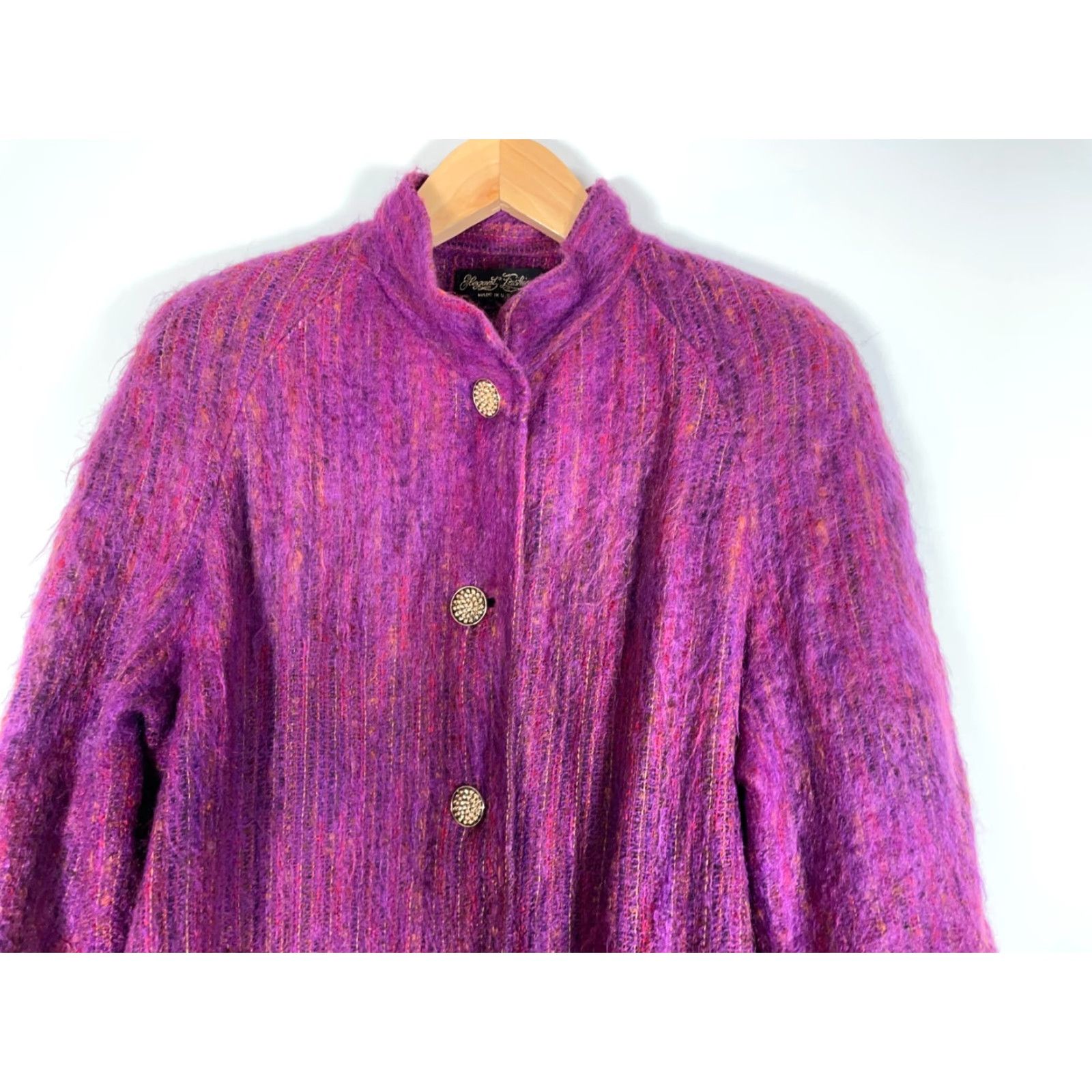 Vintage VINTAGE The Limited Overcoat Coat Mohair Wool Blend Purple XL Women’s Long Button Front Pockets Lined 60s Boho Classic Preppy USA Made Size XL / US 12-14 / IT 48-50 - 4 Thumbnail