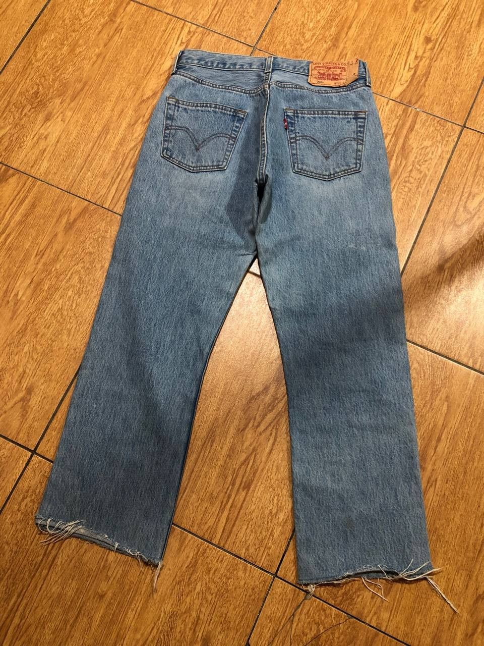 Levi's Vintage 60's Levis 501 Jeans Patchwork Flare Blue Jeans Size 30" / US 8 / IT 44 - 14 Thumbnail