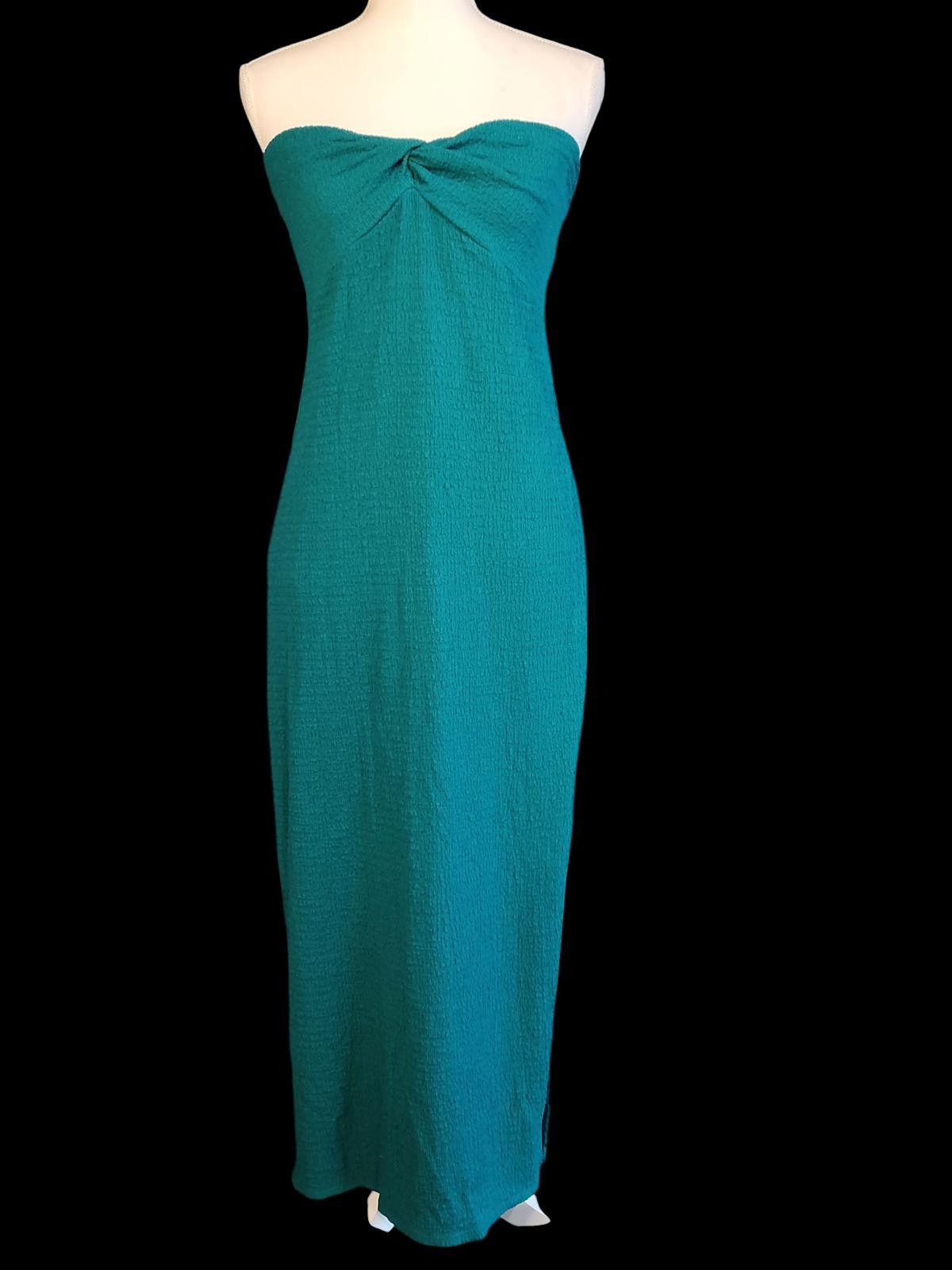 Other Wild Fable Teal Textured Strapless Maxi Dress XL Size XL / US 12-14 / IT 48-50 - 3 Thumbnail