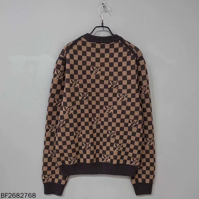 Louis Vuitton Louis Vuitton Checkerboard knit sweater with full logo swe Size US XL / EU 56 / 4 - 3 Thumbnail