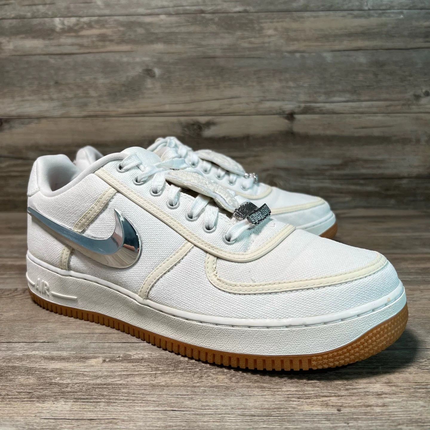 Nike Nike AF1 x Travis Scott Swap Swoosh Pale Ivory 44.5 Size US 11.5 / EU 44-45 - 2 Thumbnail