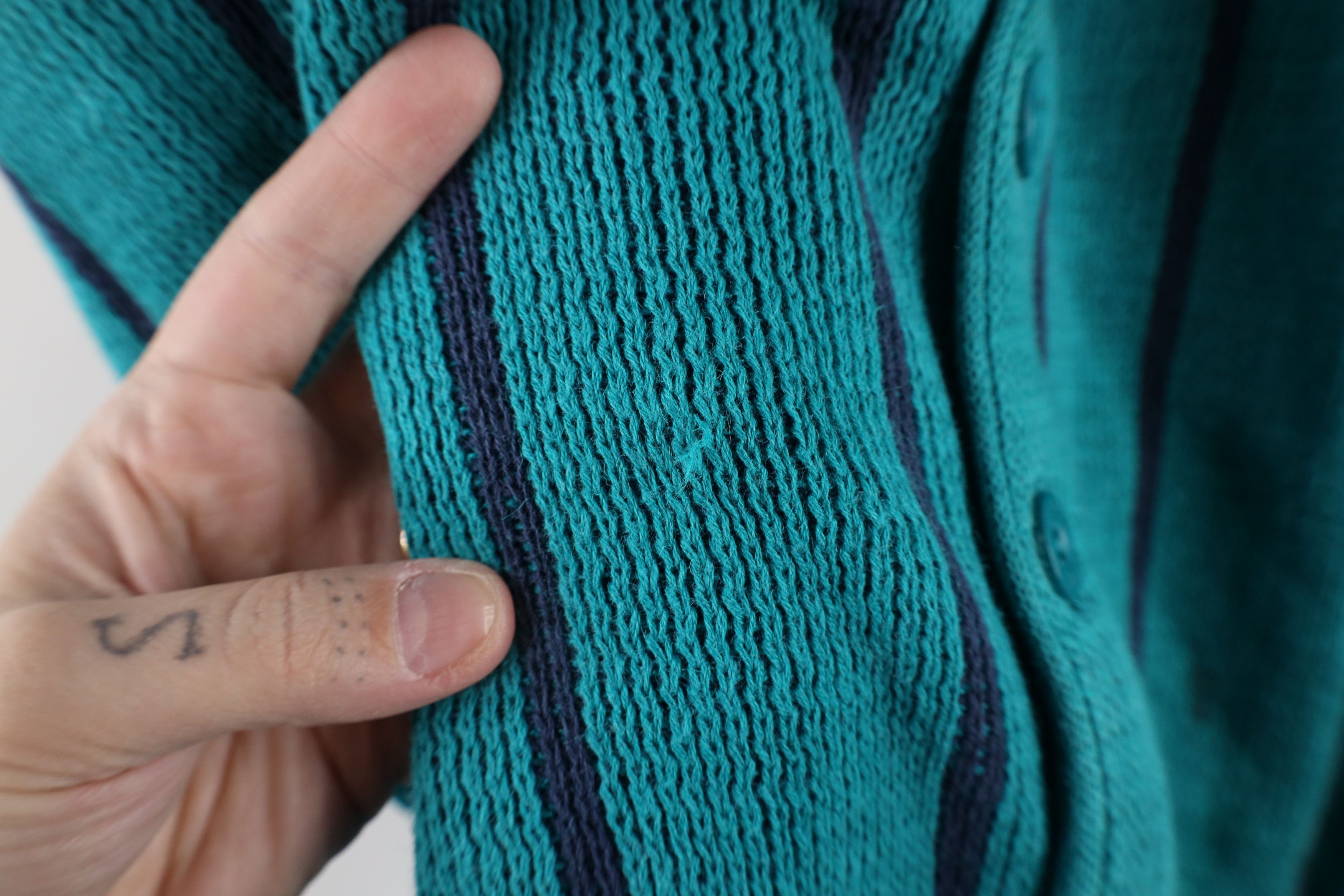 Vintage Vintage 90s Streetwear Fit Striped Knit Cardigan Sweater Size US XL / EU 56 / 4 - 7 Thumbnail