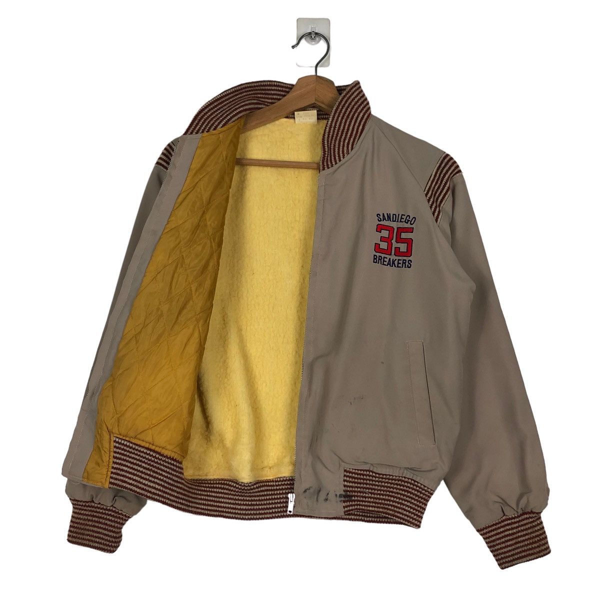 Japanese Brand 📌VINTAGE BOMBER JACKET SANDIEGO 35 BREAKERS BIG LOGO Size US S / EU 44-46 / 1 - 3 Thumbnail